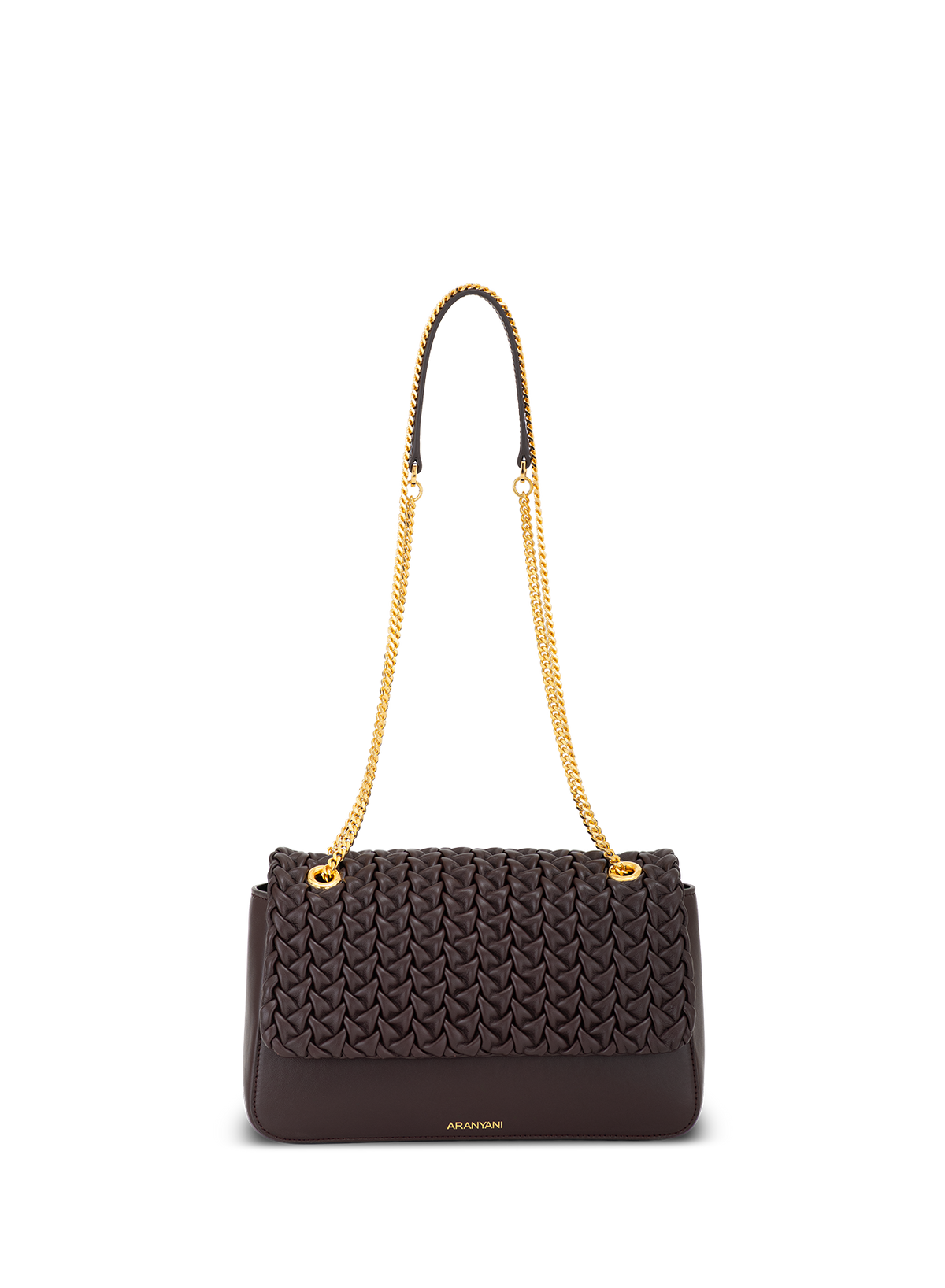 Amoura Hand-pleated in Mahogany, strap detail