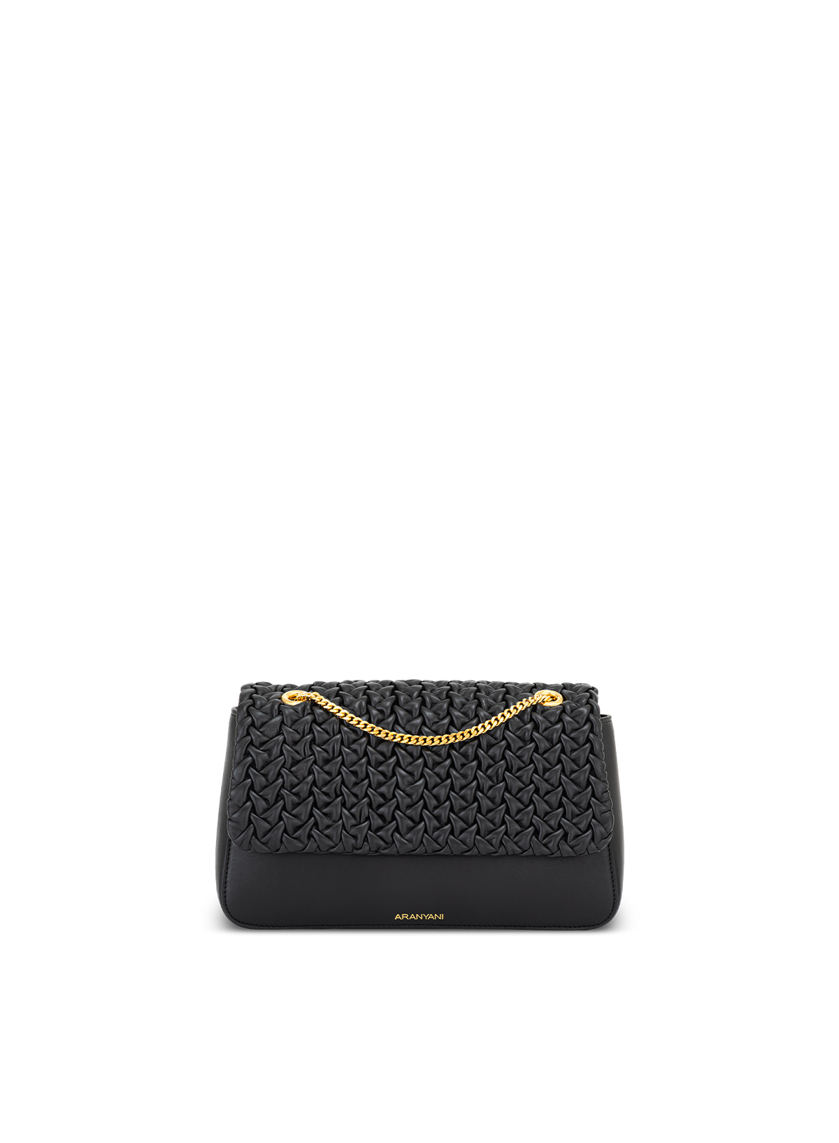 Amoura Hand-pleated in Obsidian, front view