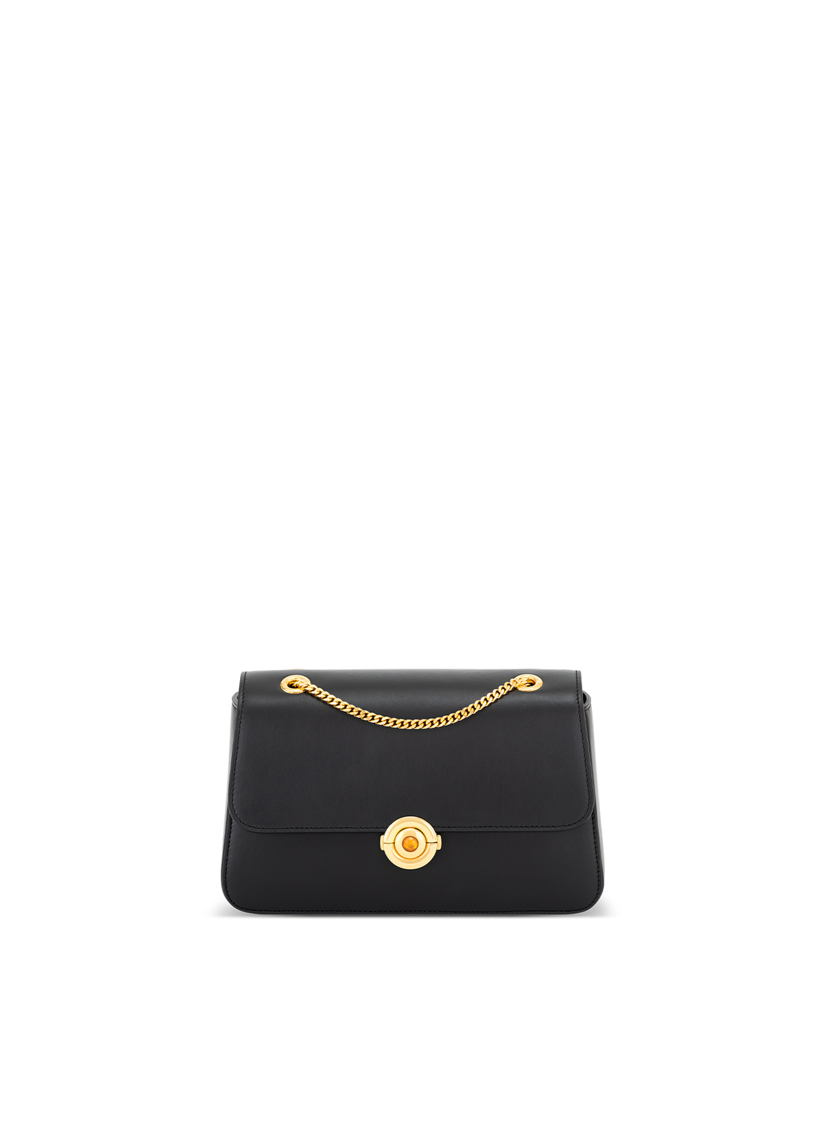 Amoura Citrine Push Lock in Obsidian, front view