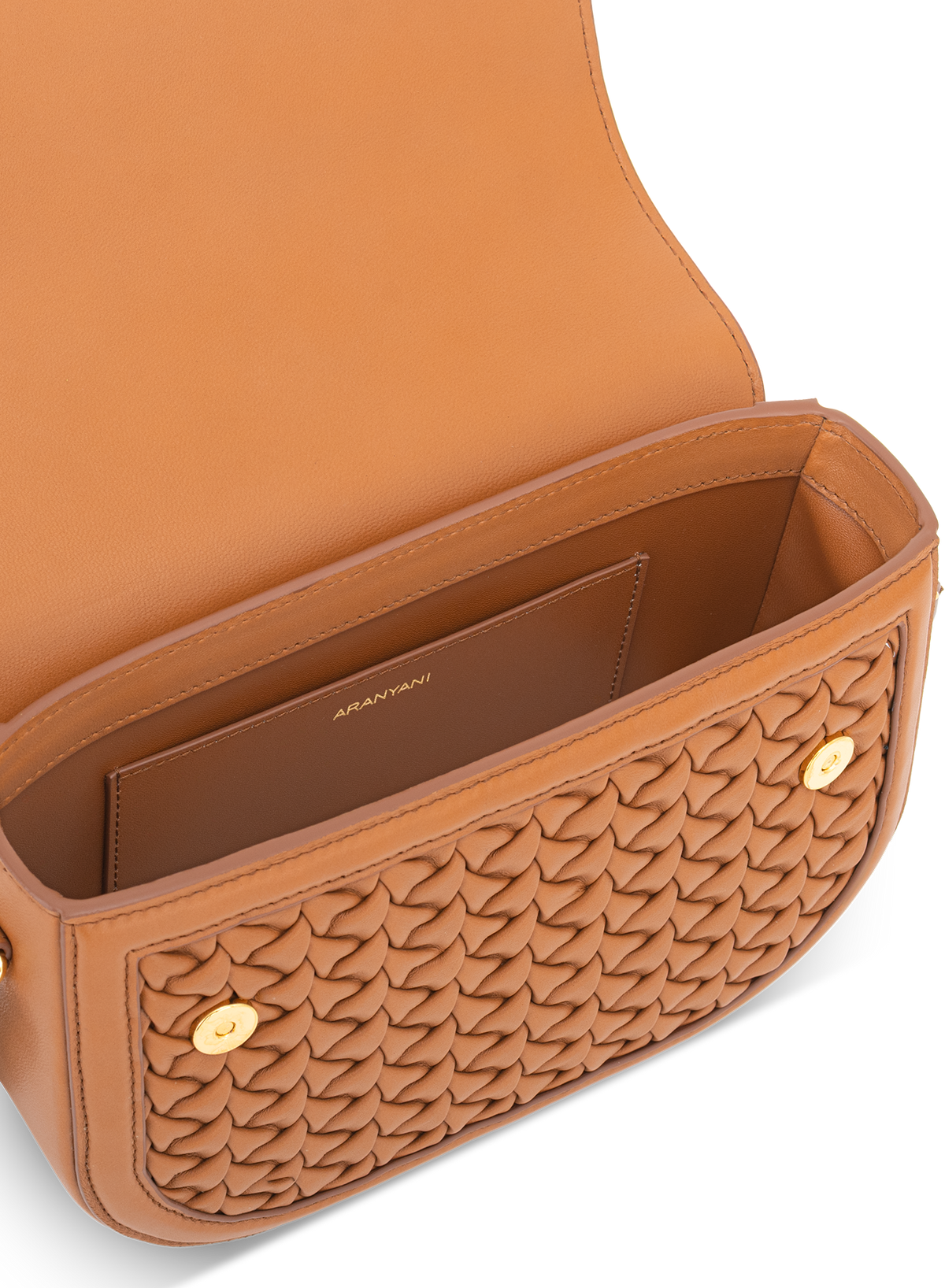 Astra Crossbody Hand-pleated in Bruno, top view