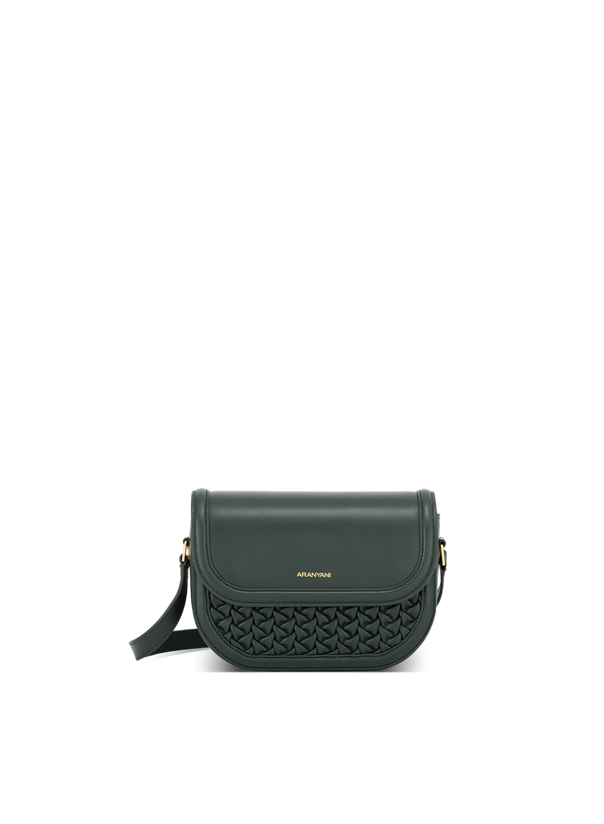 Astra Crossbody Hand-pleated in Green, front view