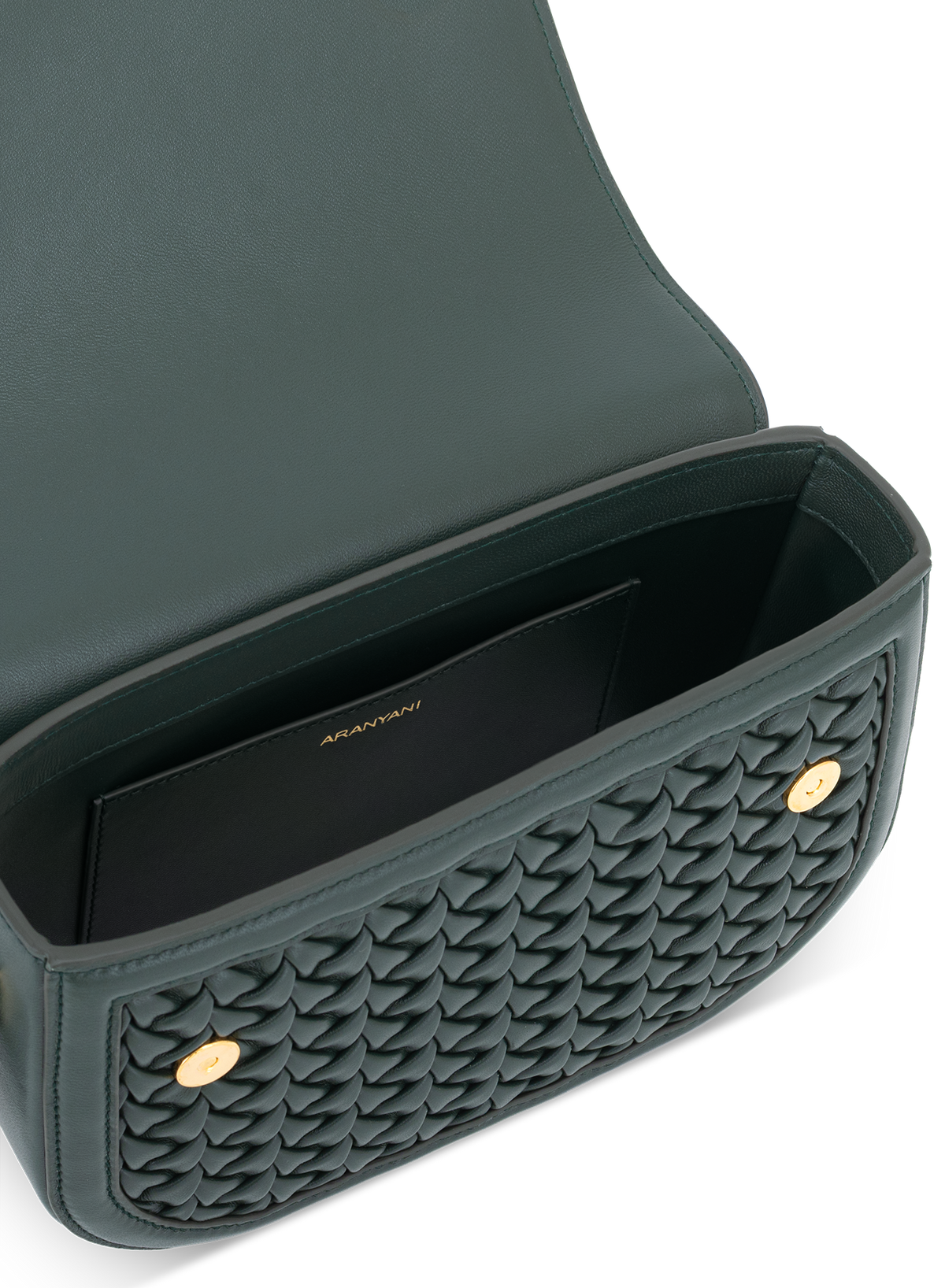 Astra Crossbody Hand-pleated in Green, top view
