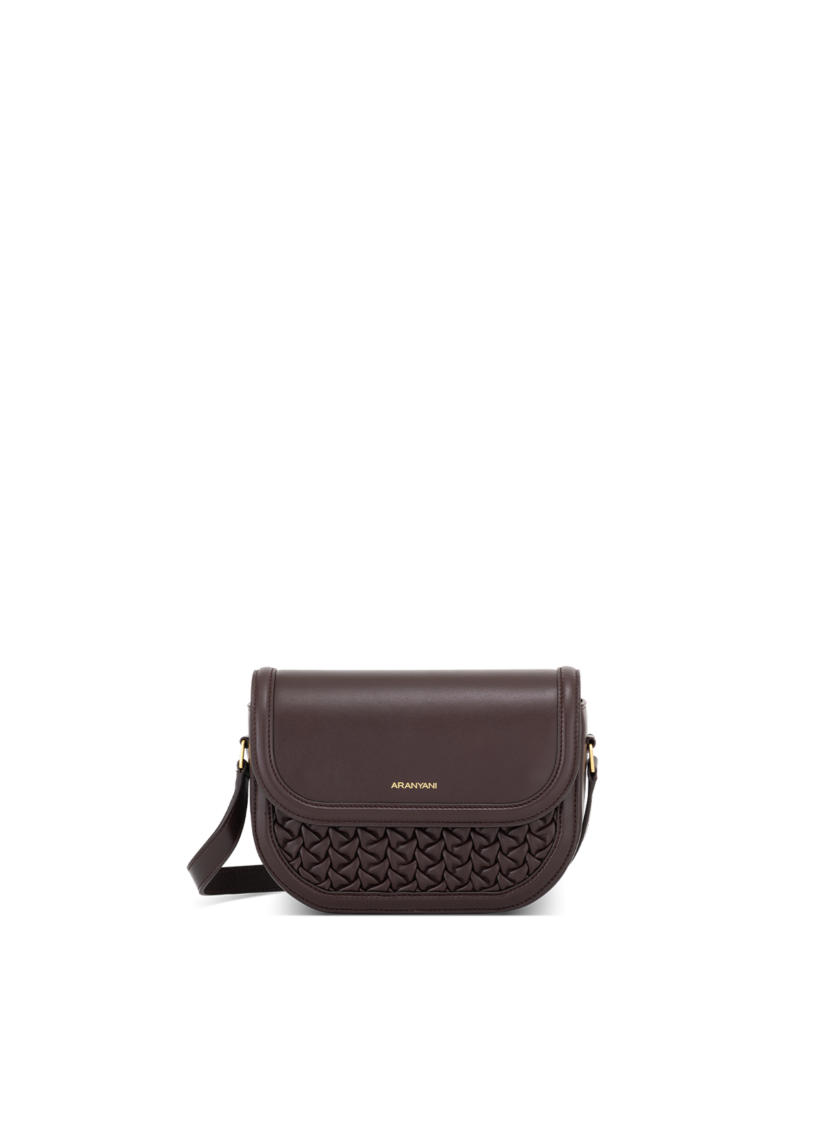 Astra Crossbody Hand-pleated in Mahogany, front view