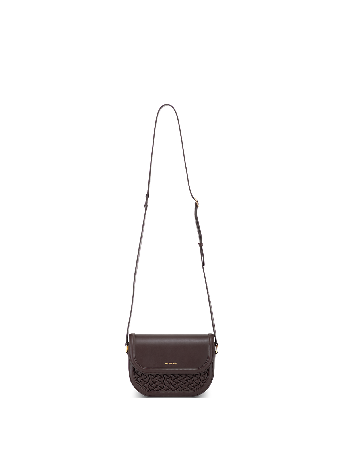 Astra Crossbody Hand-pleated in Mahogany, strap detail