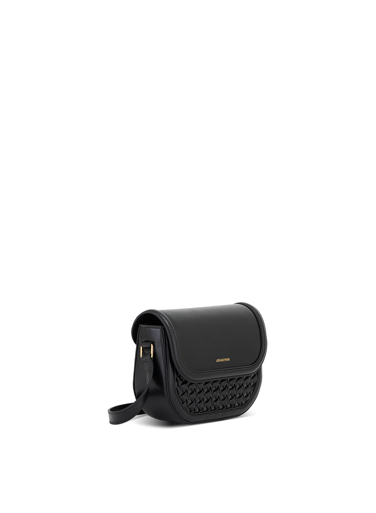 Astra Crossbody Hand-pleated in Obsidian, side view
