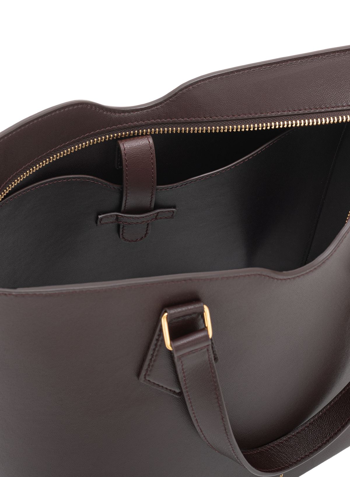 Amala M Tote in Mahogany, top view
