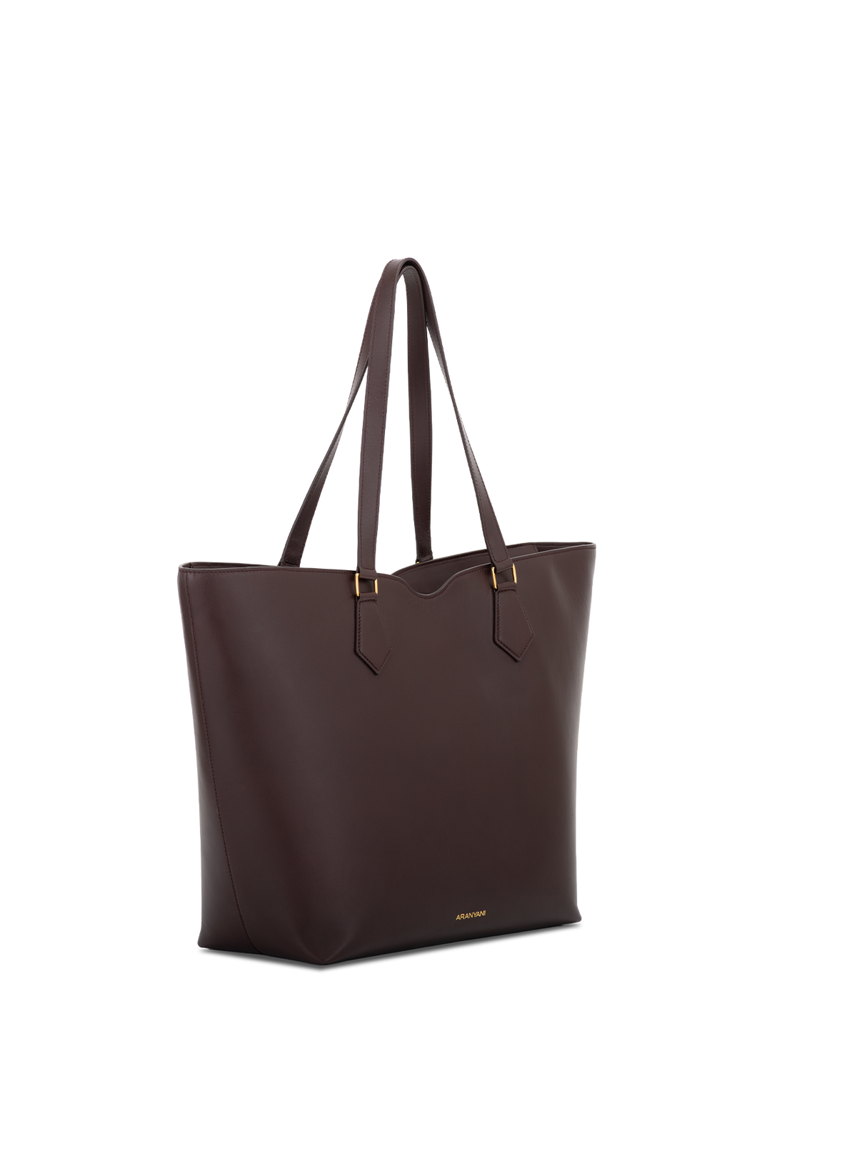 Amala L Tote Silken Nappa in Mahogany, side view