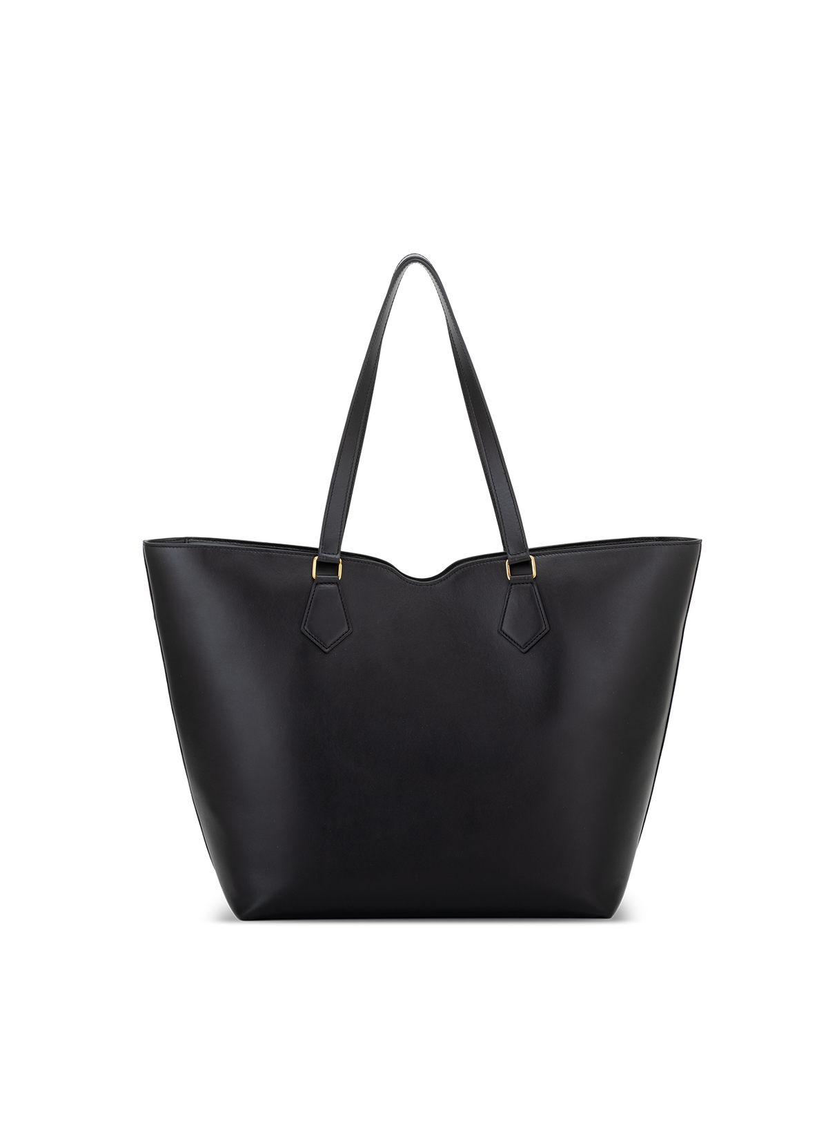 Amala L Tote Silken Nappa in Obsidian, back view