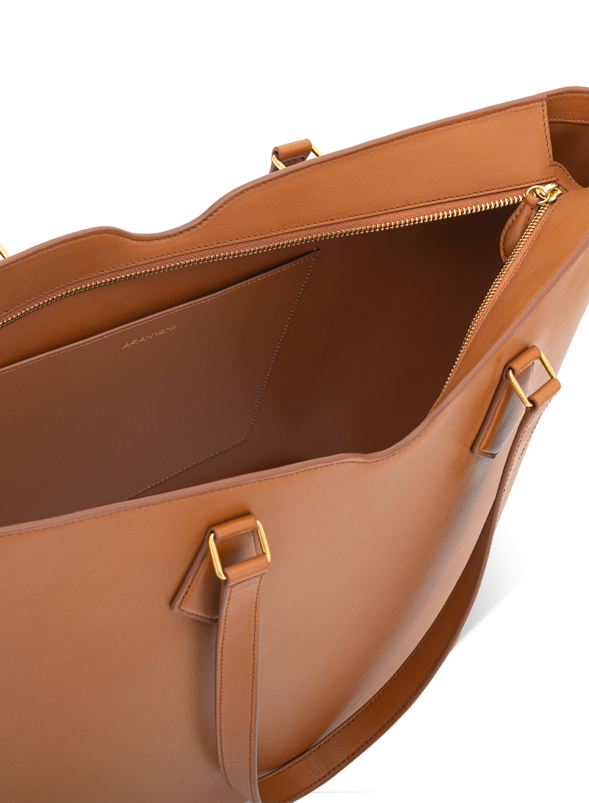Amala L Tote Silken Nappa in Bruno, top view