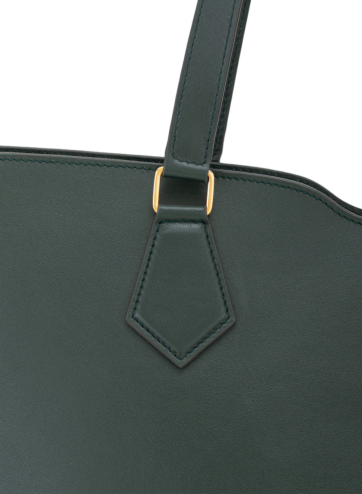 Amala L Tote Silken Nappa in Green, close-up detail