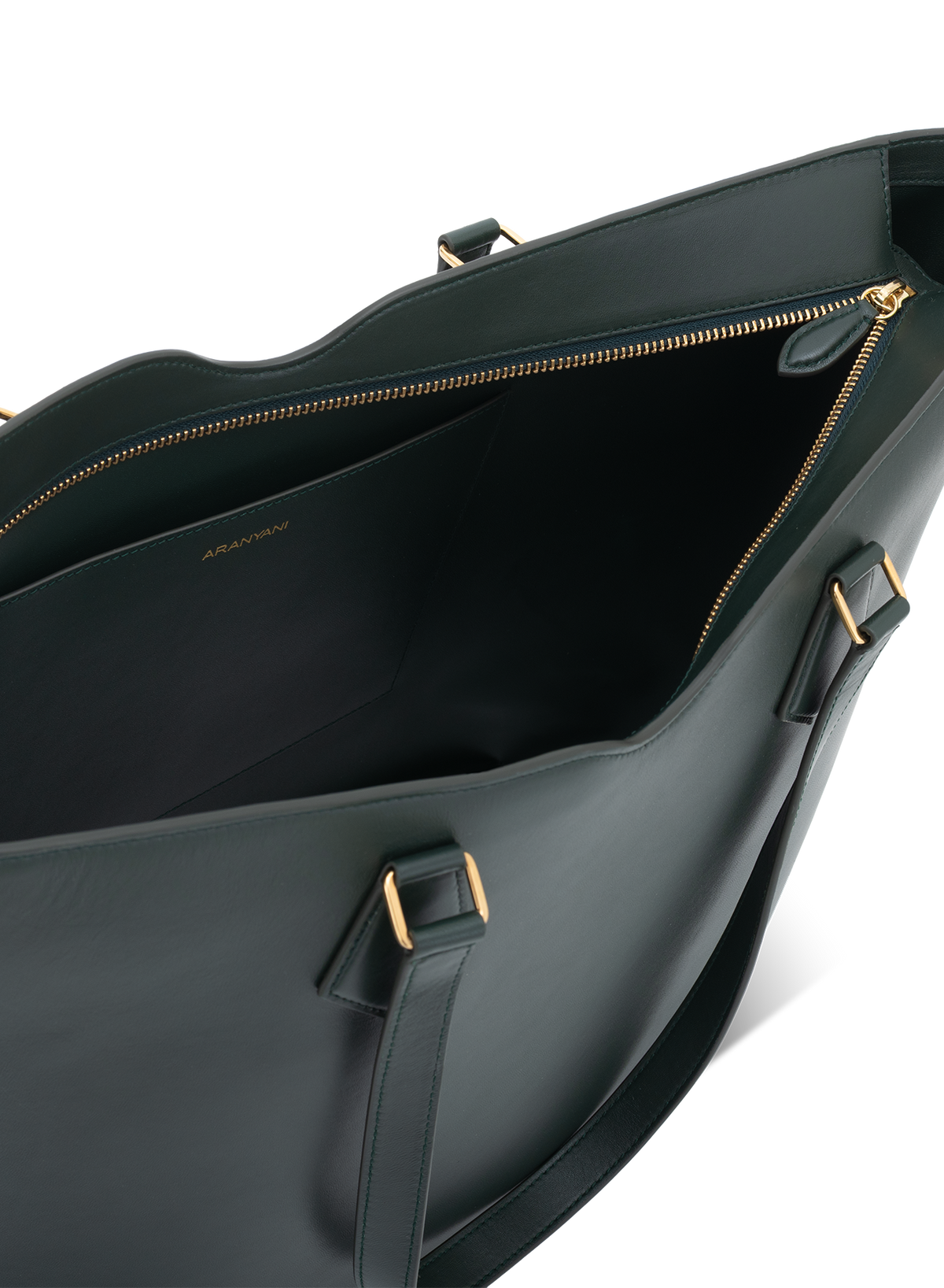 Amala L Tote Silken Nappa in Green, top view