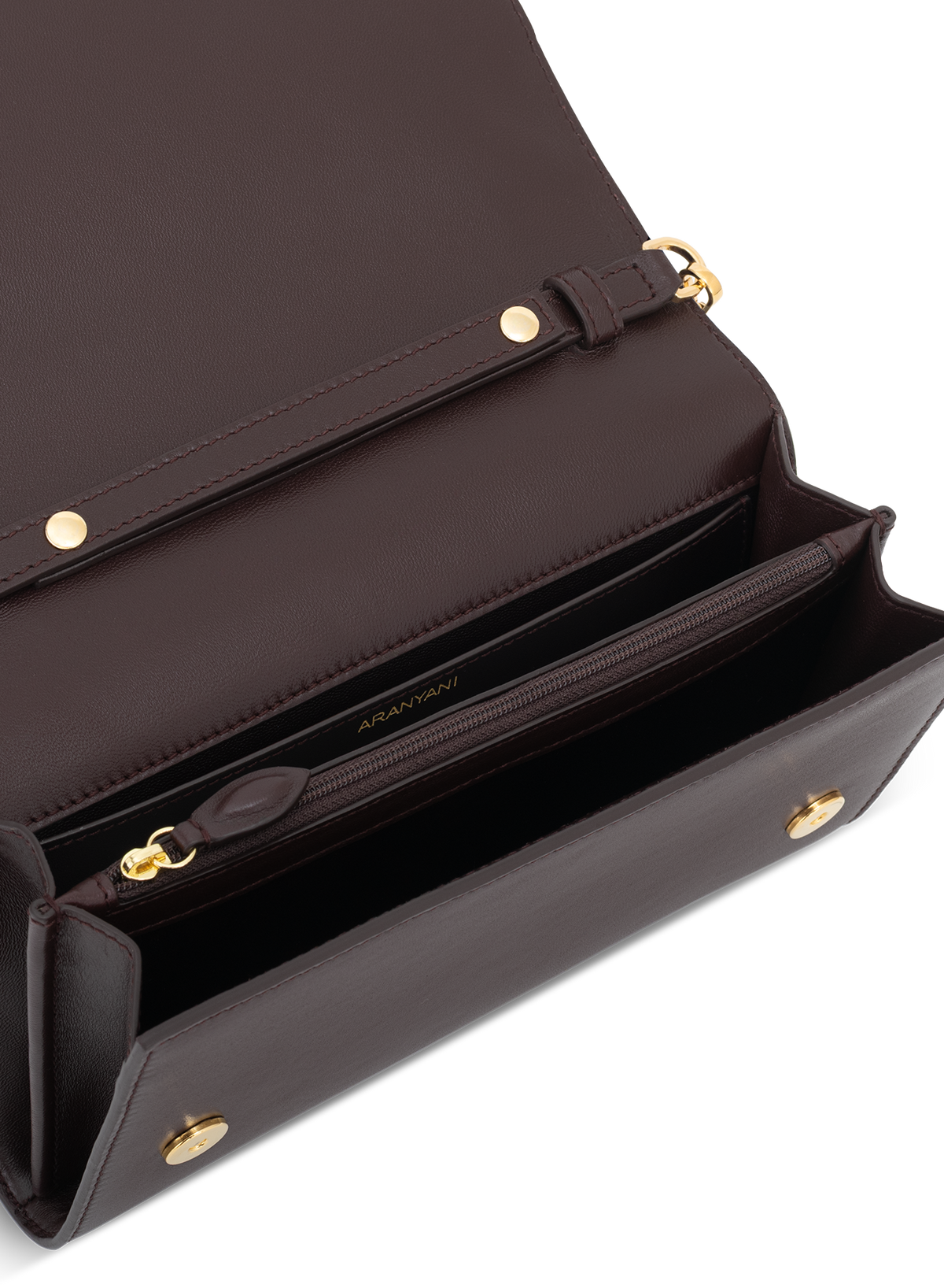 Tara Clutch in Mahogany, top view