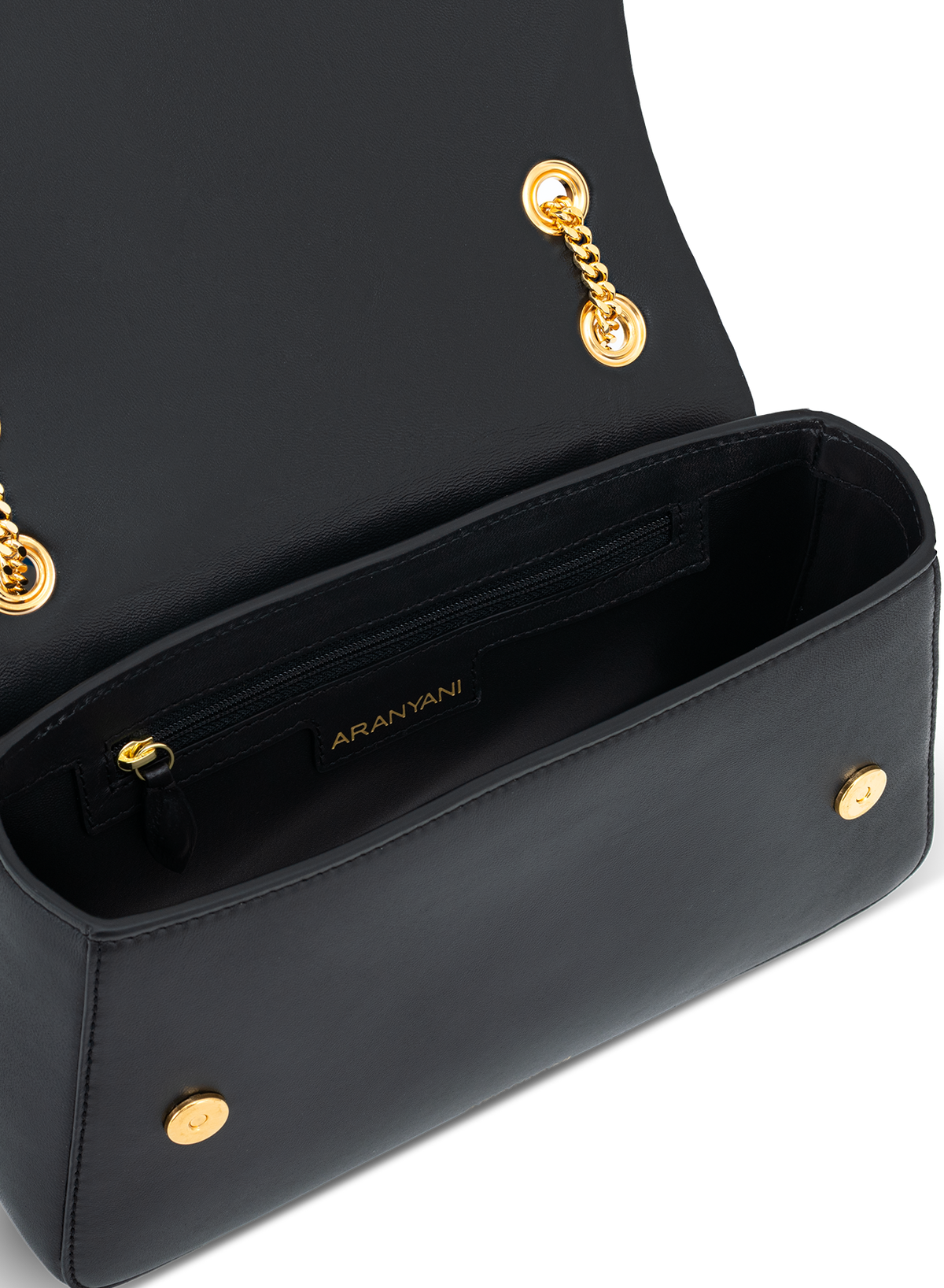 Tara Clutch in Obsidian, top view