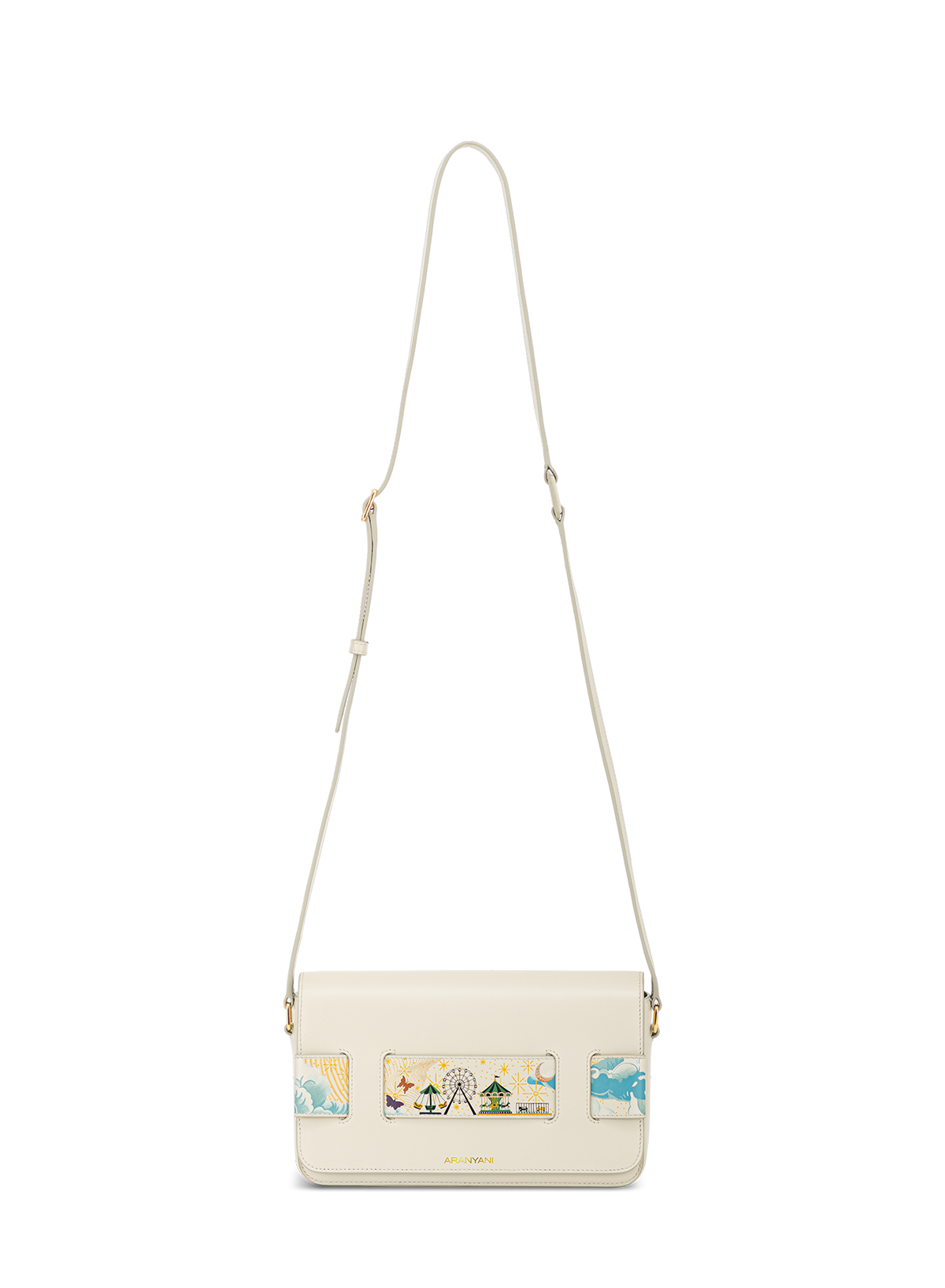 Tara Crossbody Hand-painted in Sand, strap detail