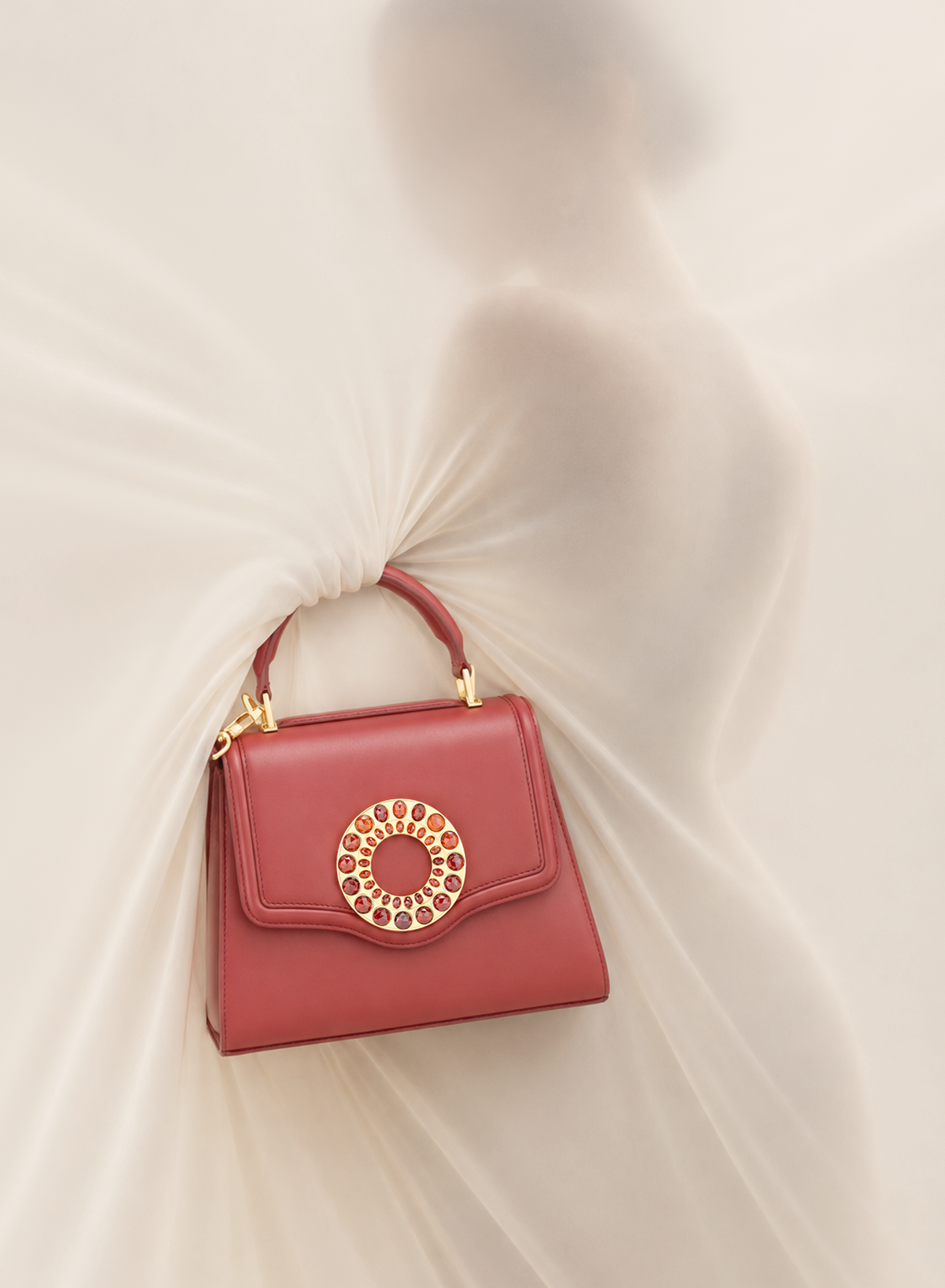 Calista M Hessonite Stone Drop in Lava Red, Lifestyle