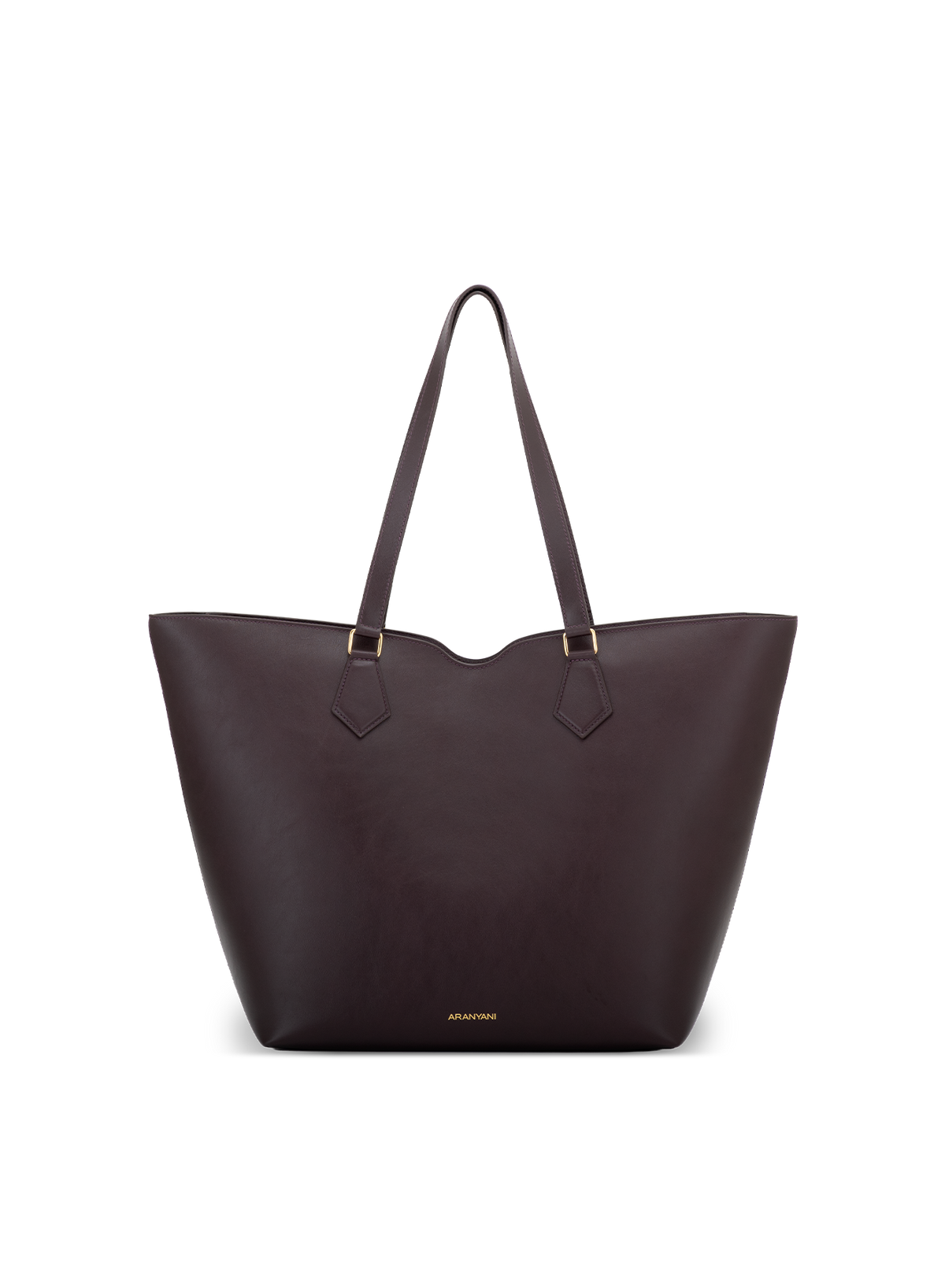 Amala L Tote French Calf Nappa in Mahogany, front view