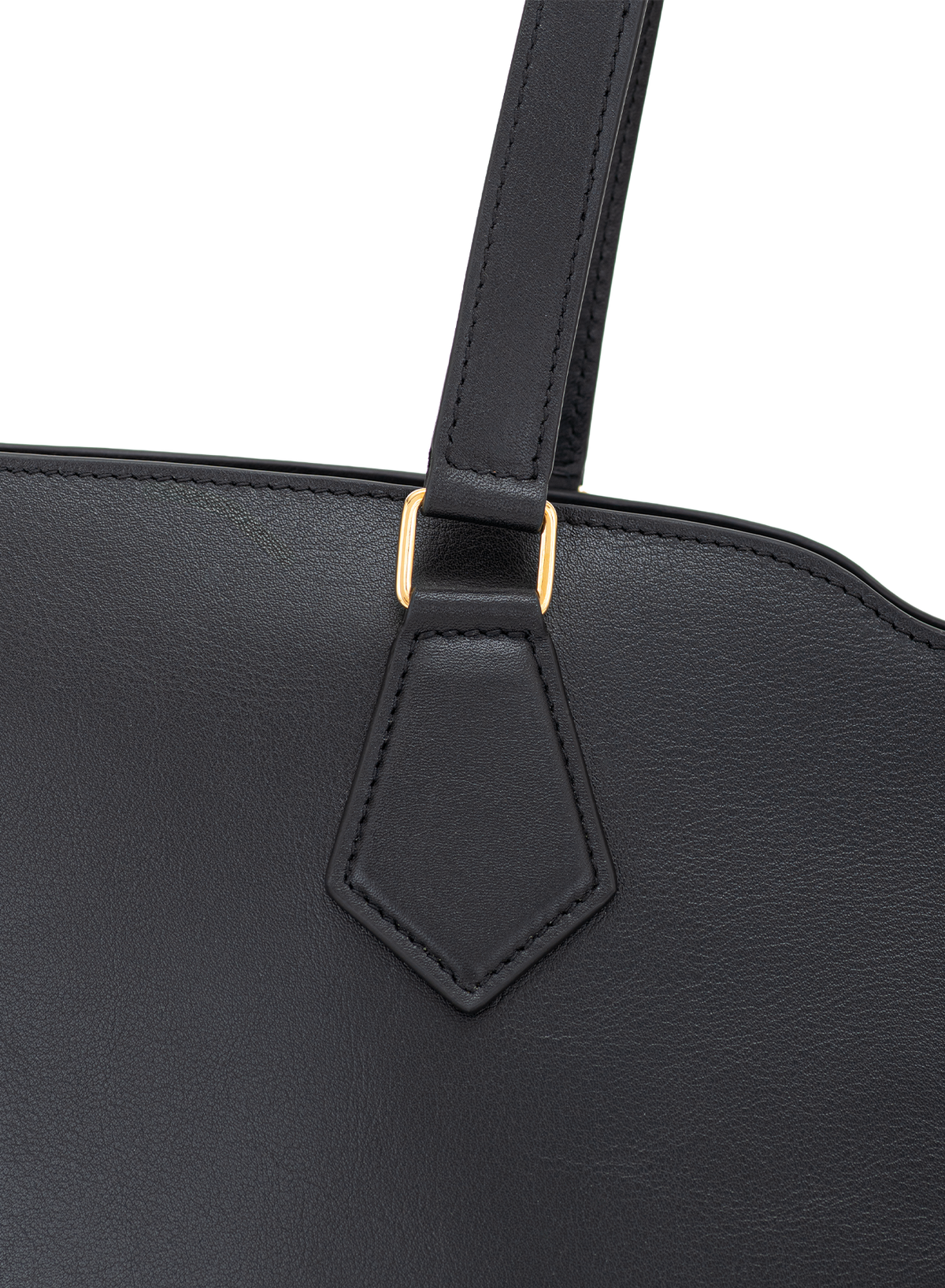 Amala L Tote French Calf Nappa in Obsidian, close-up detail