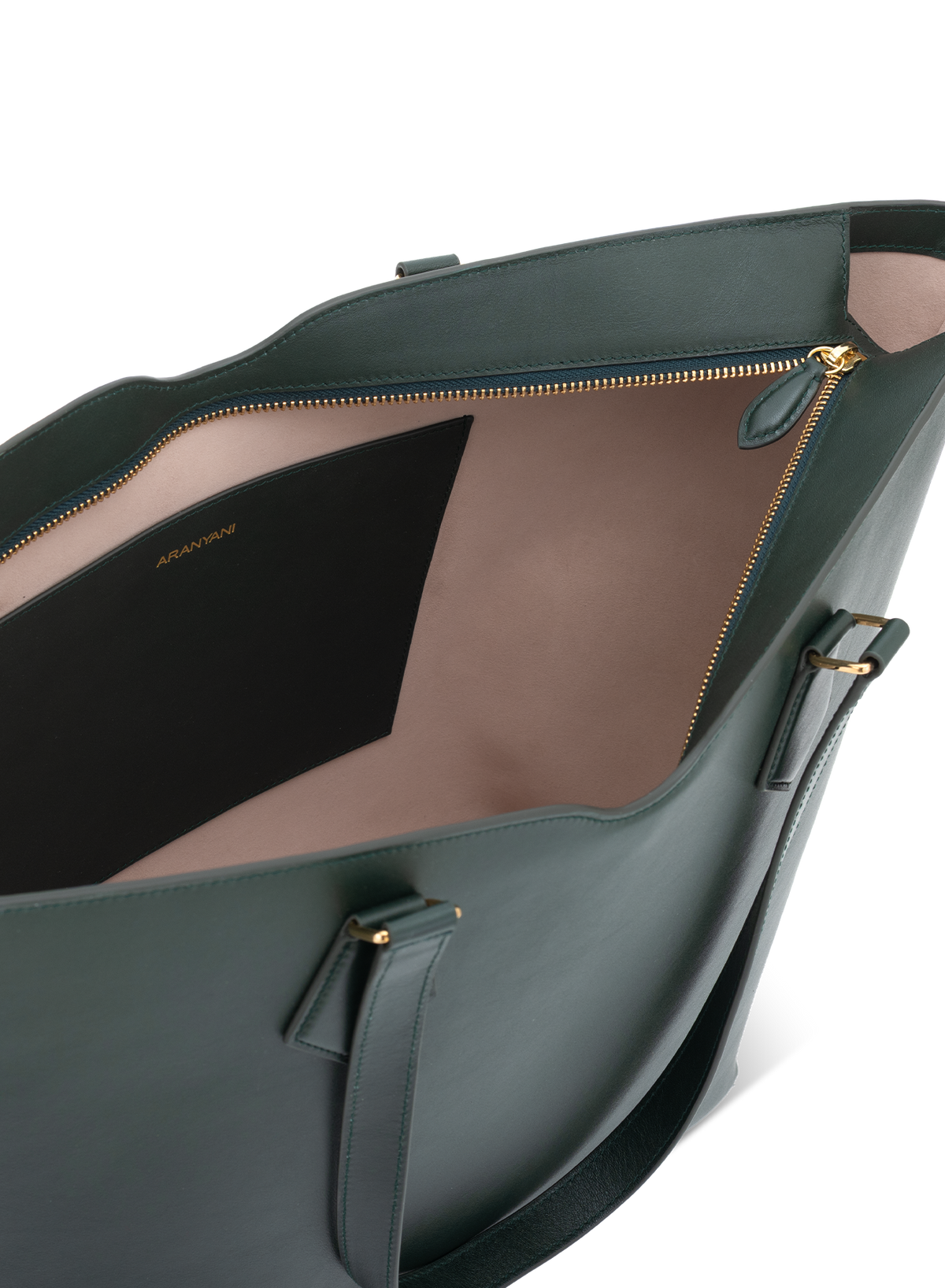 Amala L Tote French Calf Nappa in Green, top view