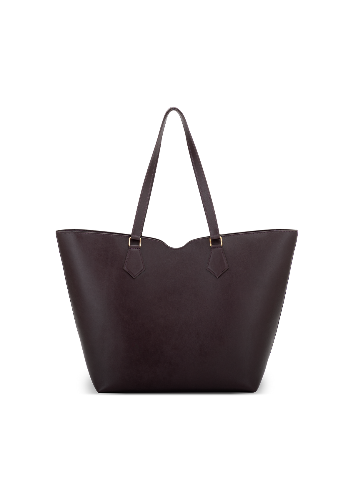 Amala L Tote French Calf Nappa in Mahogany, back view