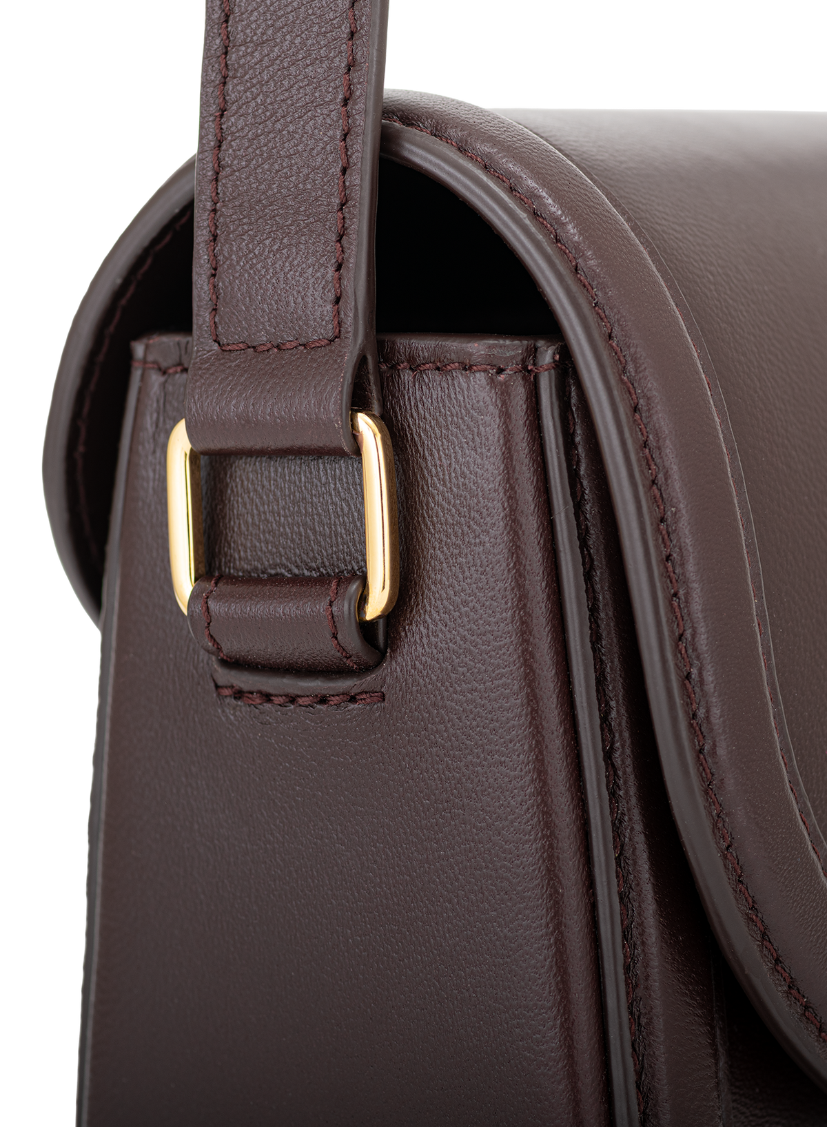 Astra Crossbody in Mahogany, close-up detail