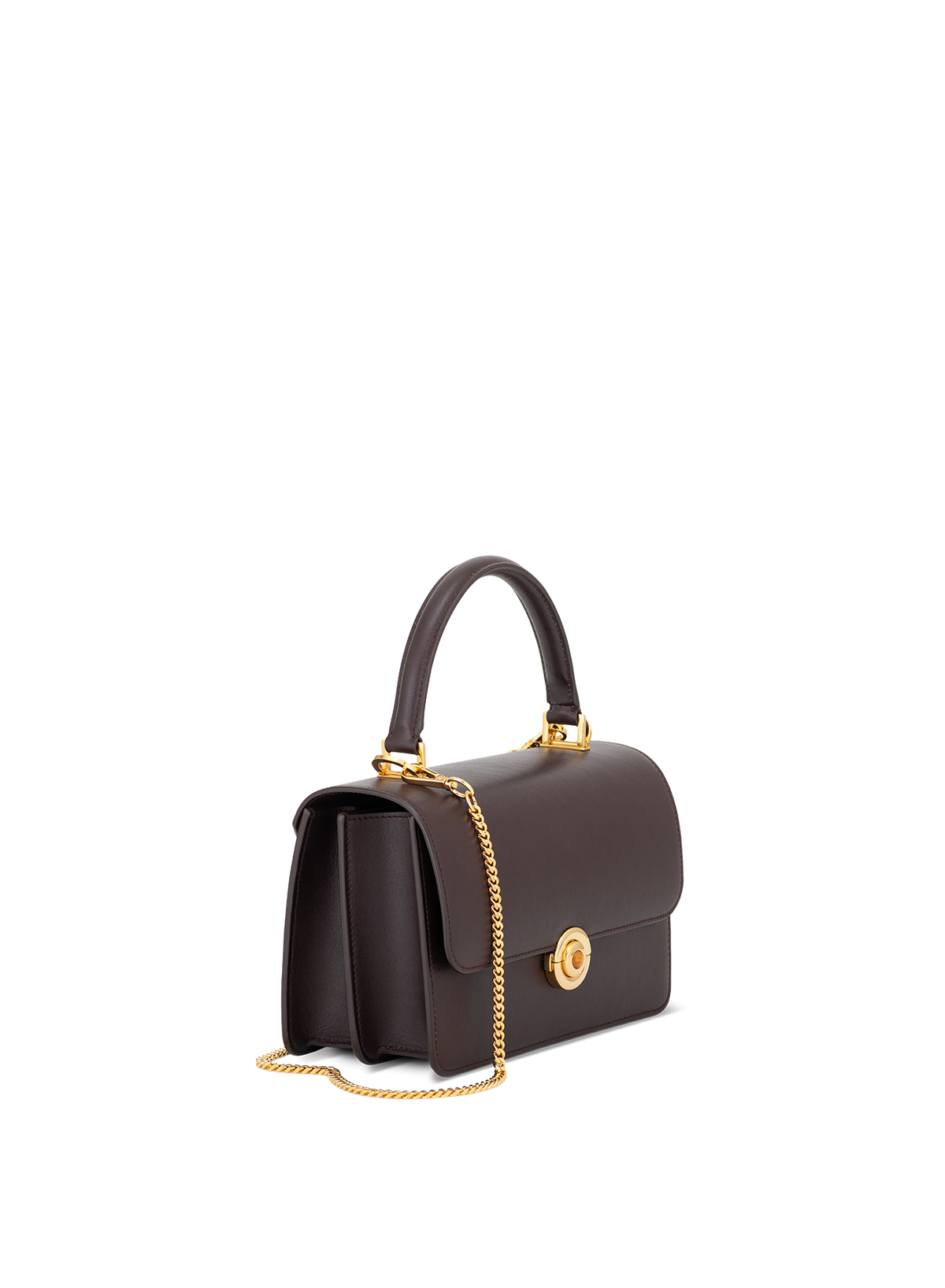 Lila Citrine Push Lock in Plum, side view