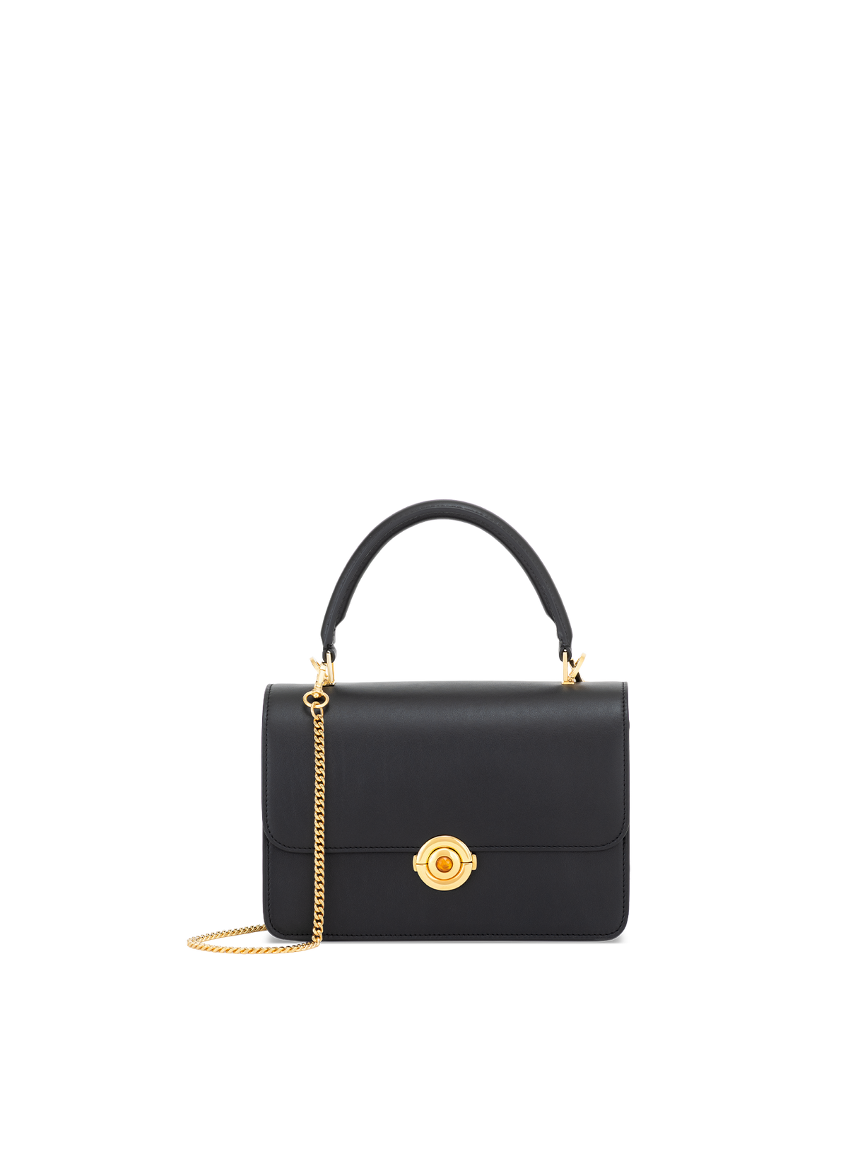 Lila Citrine Push Lock in Obsidian, front view
