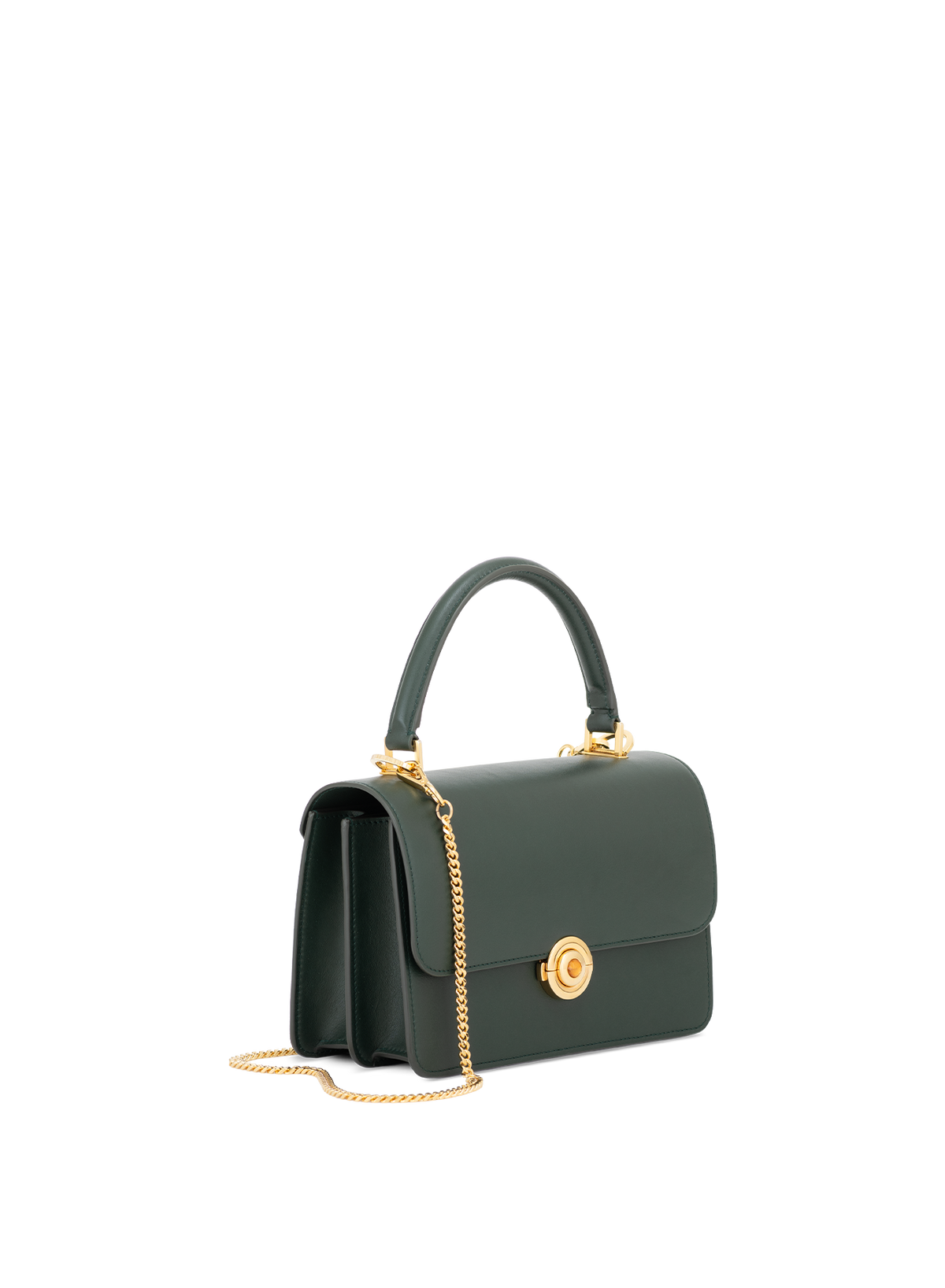 Lila Citrine Push Lock in Green, side view