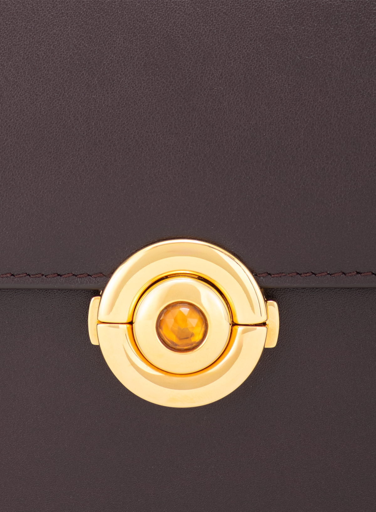Lila Citrine Push Lock in Plum, close-up detail
