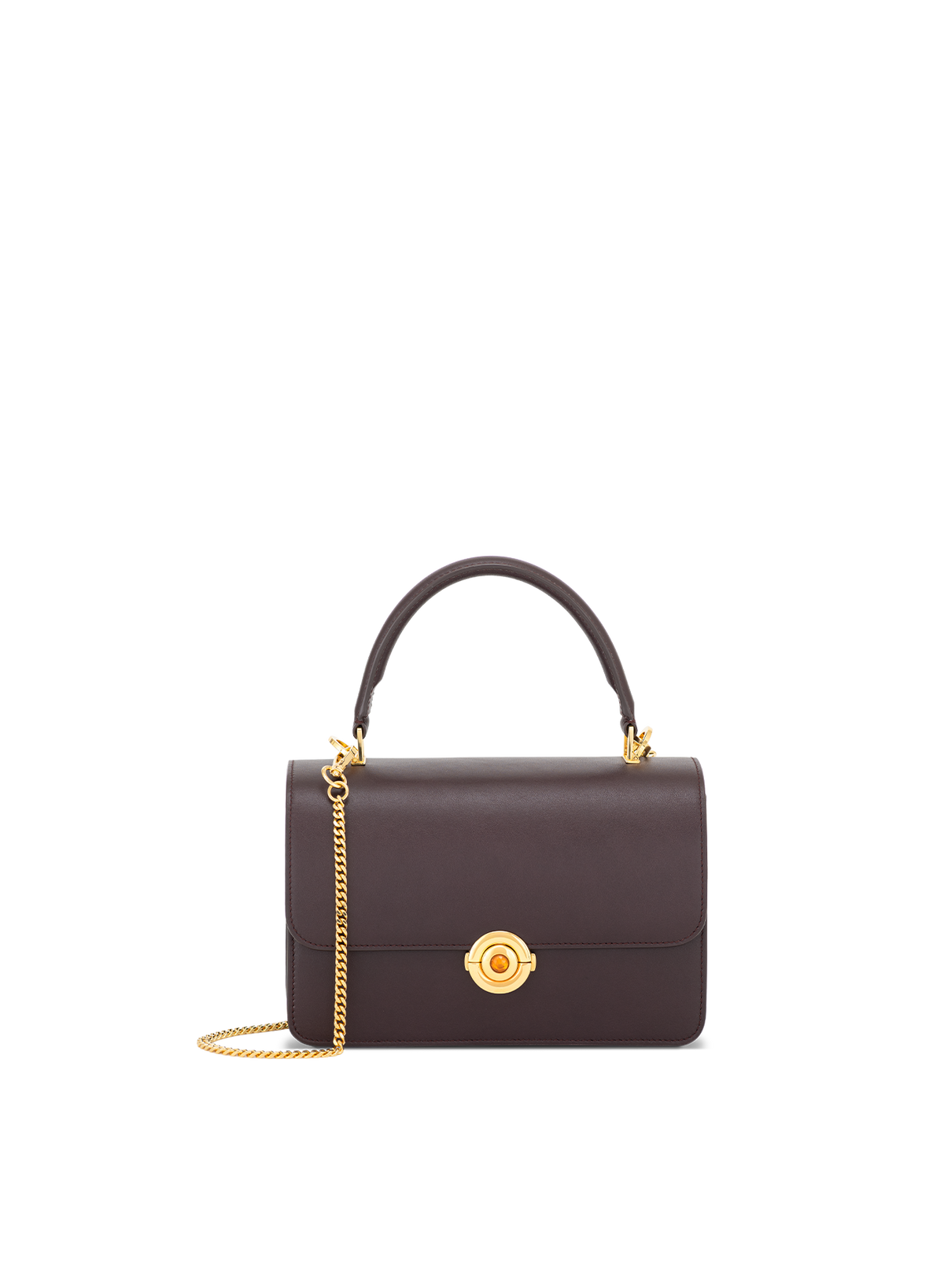Lila Citrine Push Lock in Plum, front view