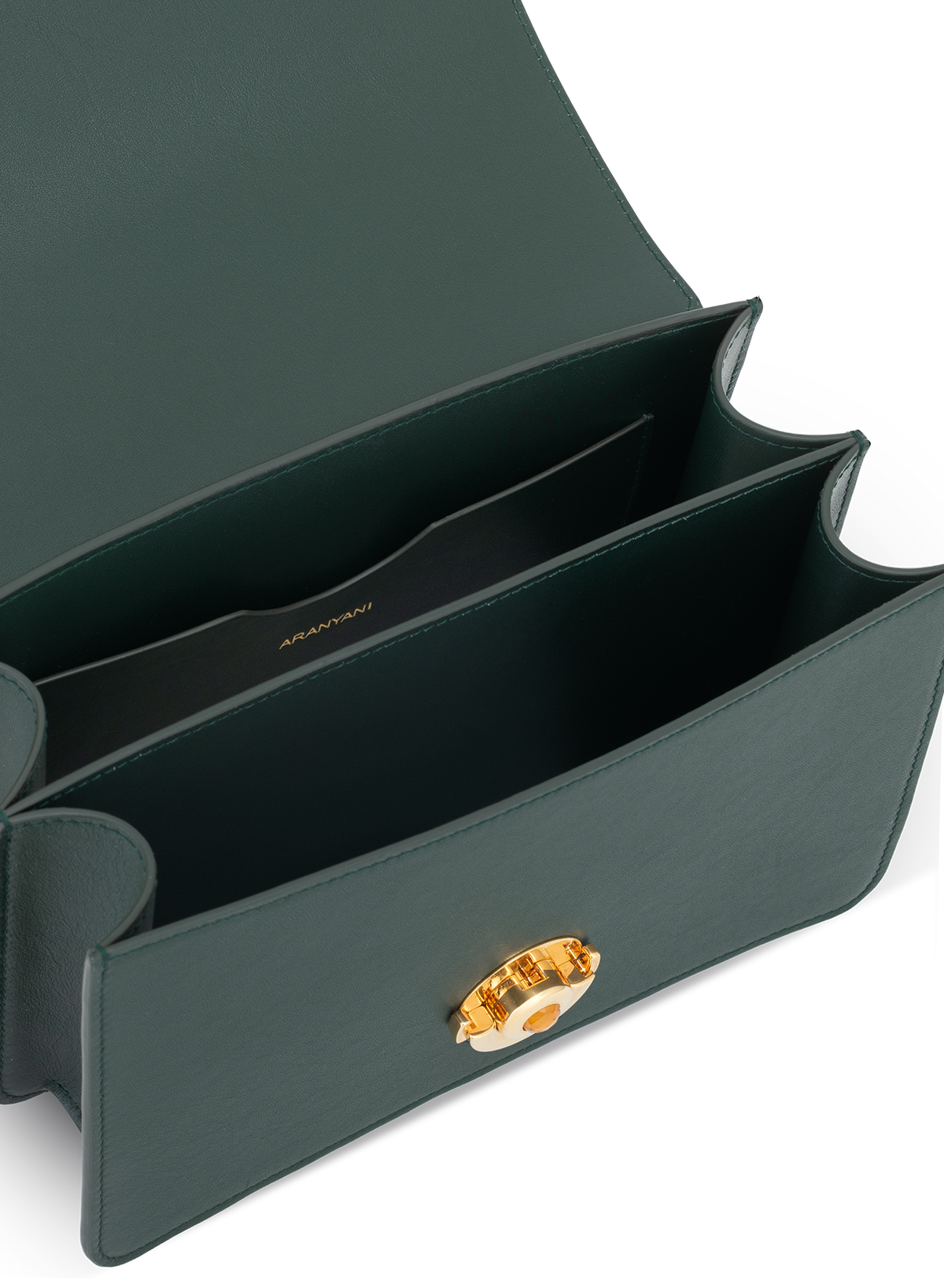 Lila Citrine Push Lock in Green, top view