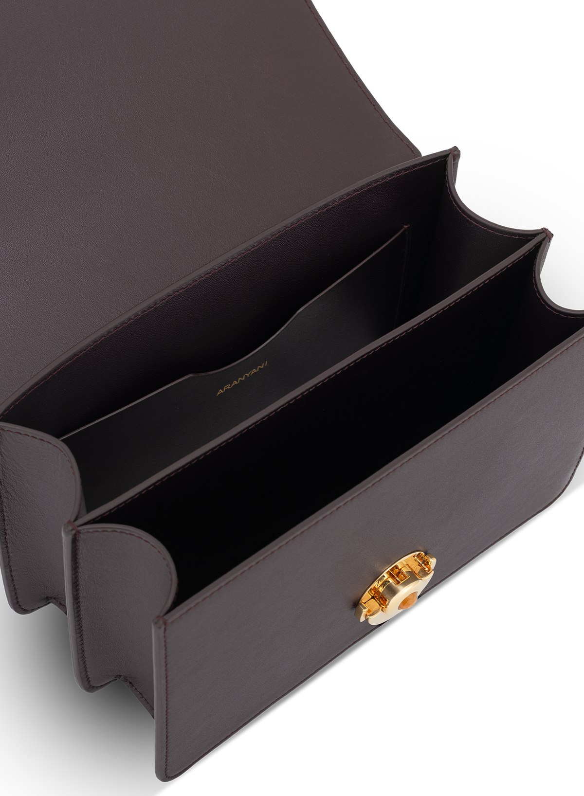 Lila Citrine Push Lock in Plum, top view