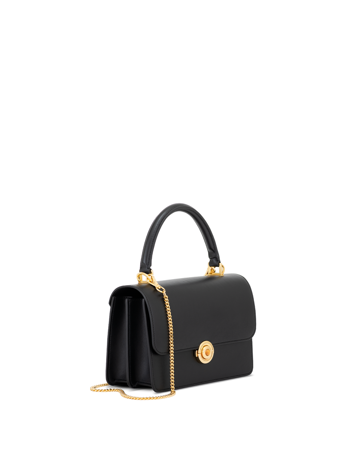 Lila Citrine Push Lock in Obsidian, side view