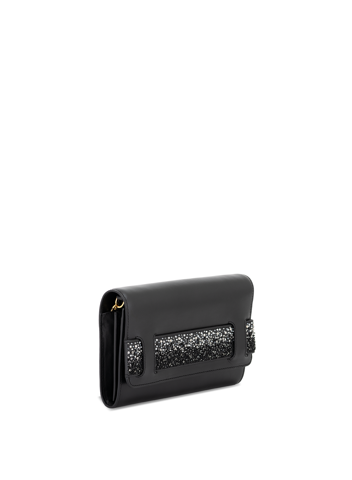 Tara Clutch Embellished in Obsidian, side view
