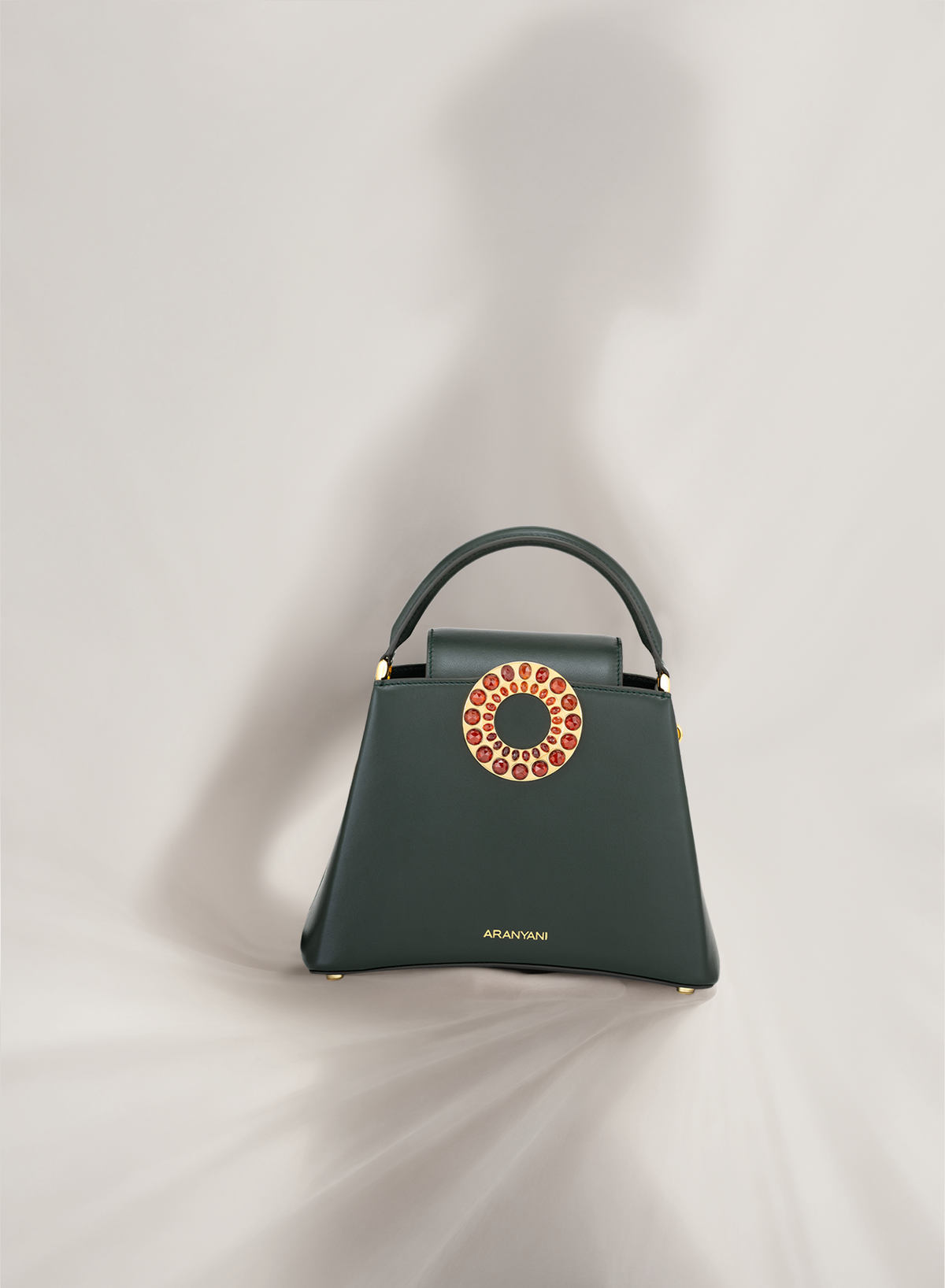 Electra M Hessonite Stone Drop in Green, Lifestyle