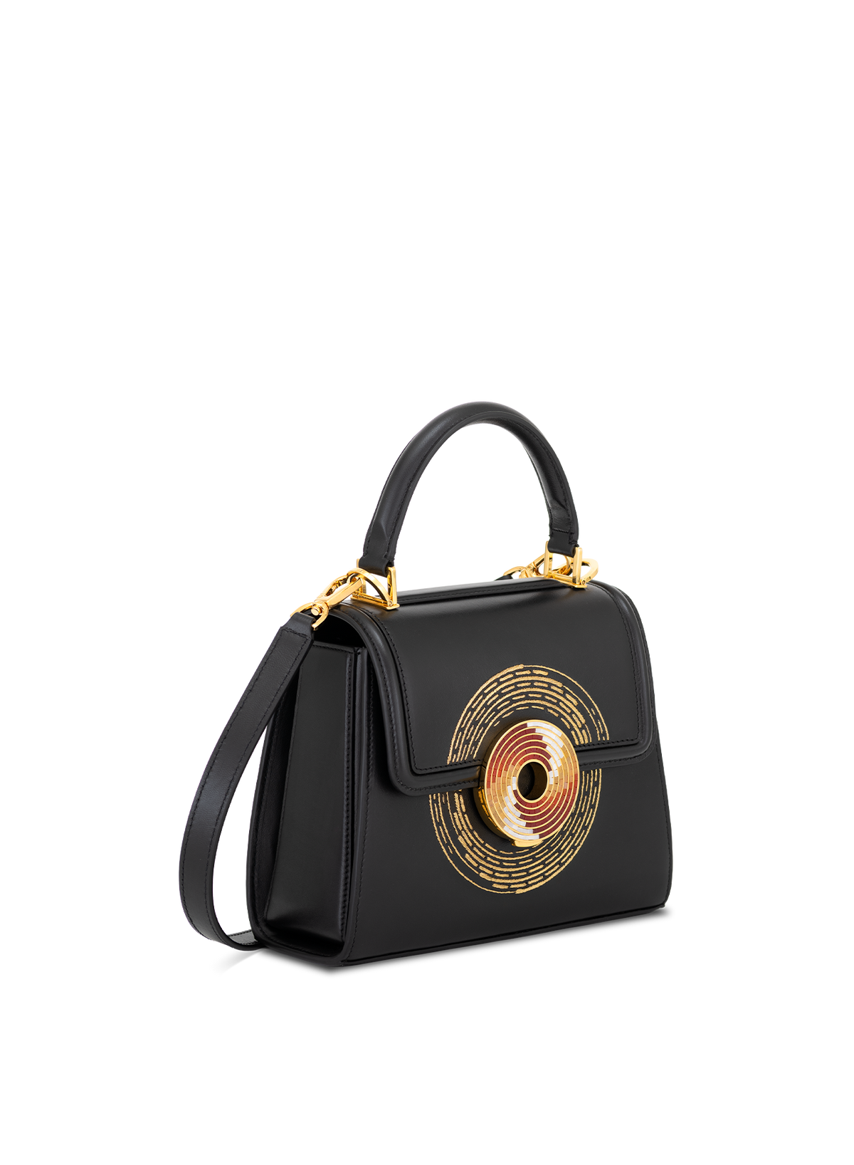 Calista M Mosaic with Zardozi in Obsidian, side view