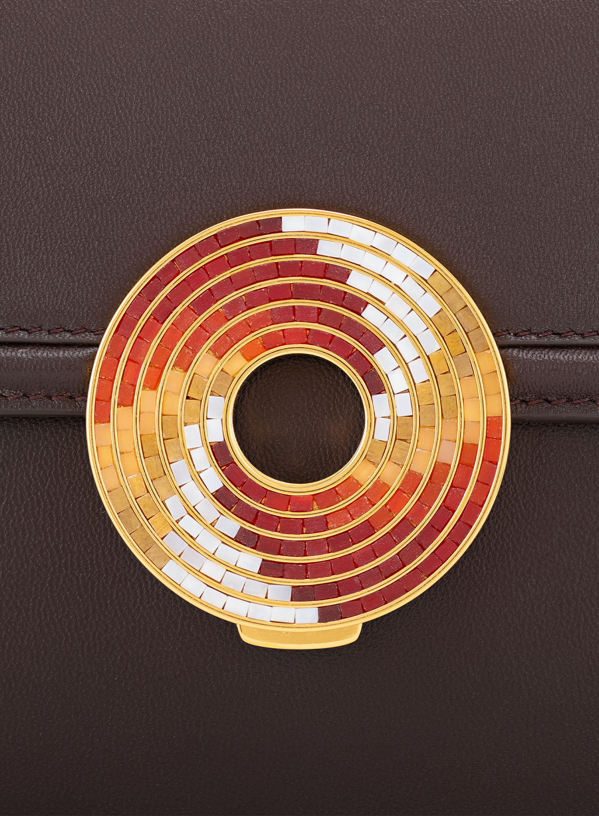 Calista M Mosaic in Mahogany, close-up detail