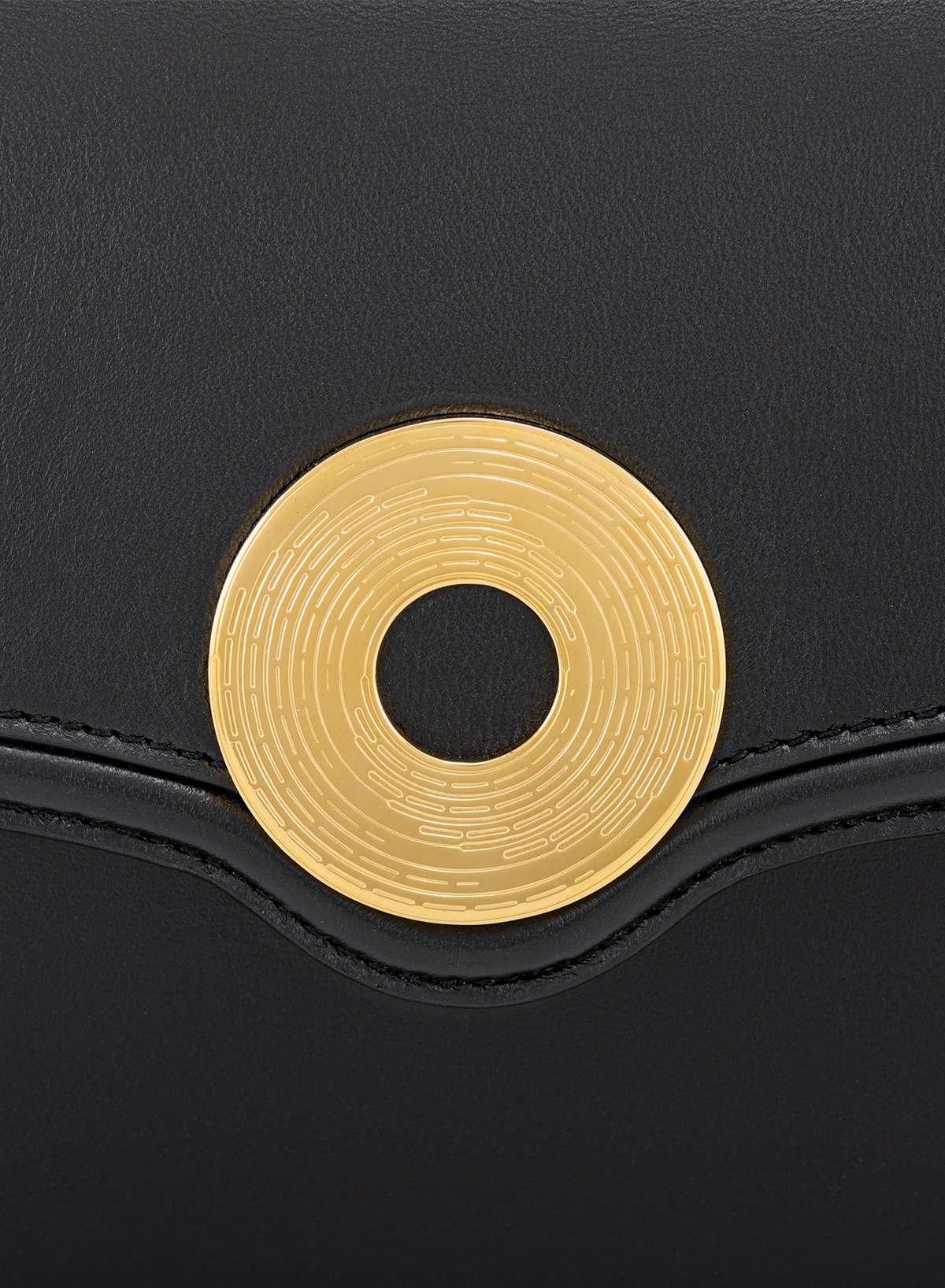 Calista M Monogram in Obsidian, close-up detail