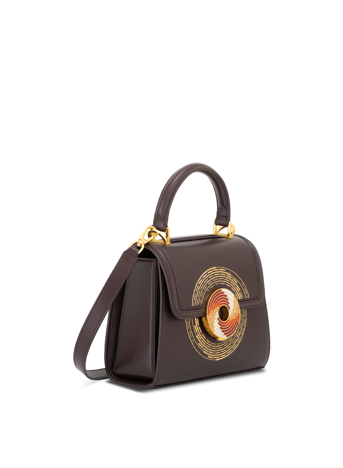 Calista M Mosaic with Zardozi in Mahogany, side view