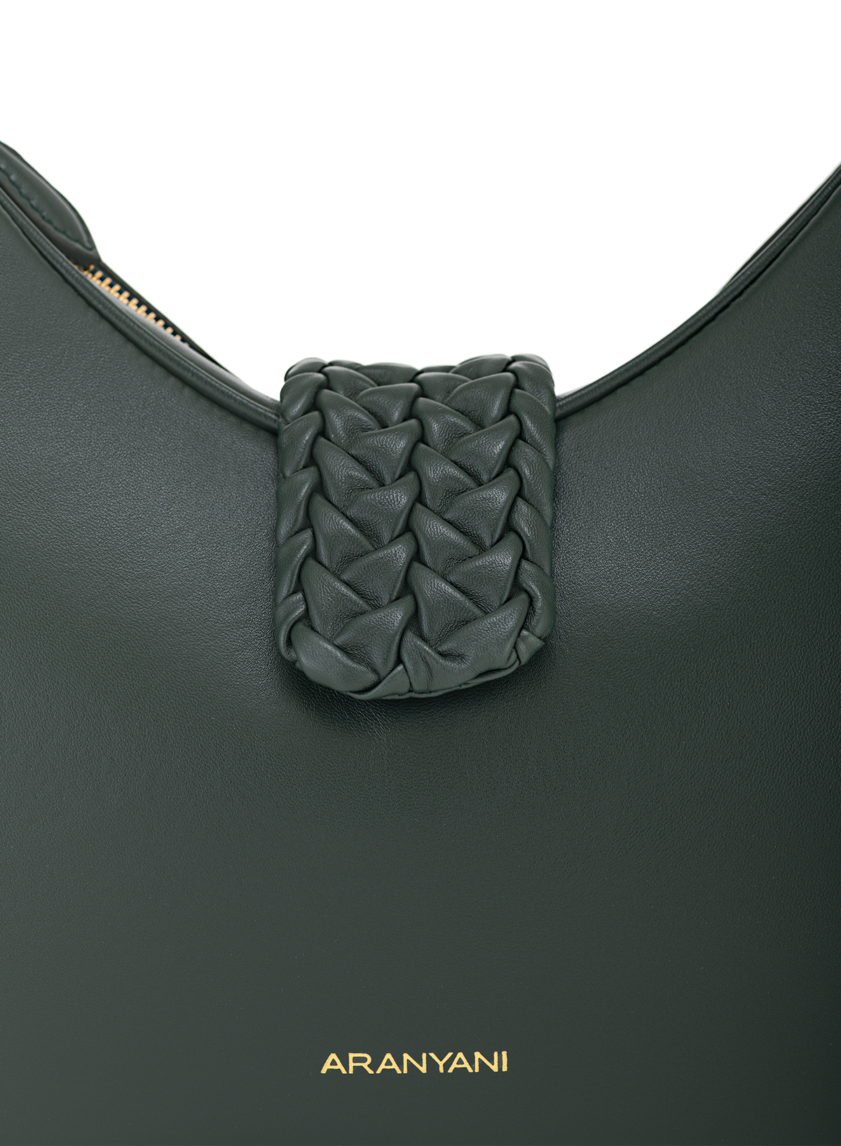Velora Hand-pleated in Green, close-up detail
