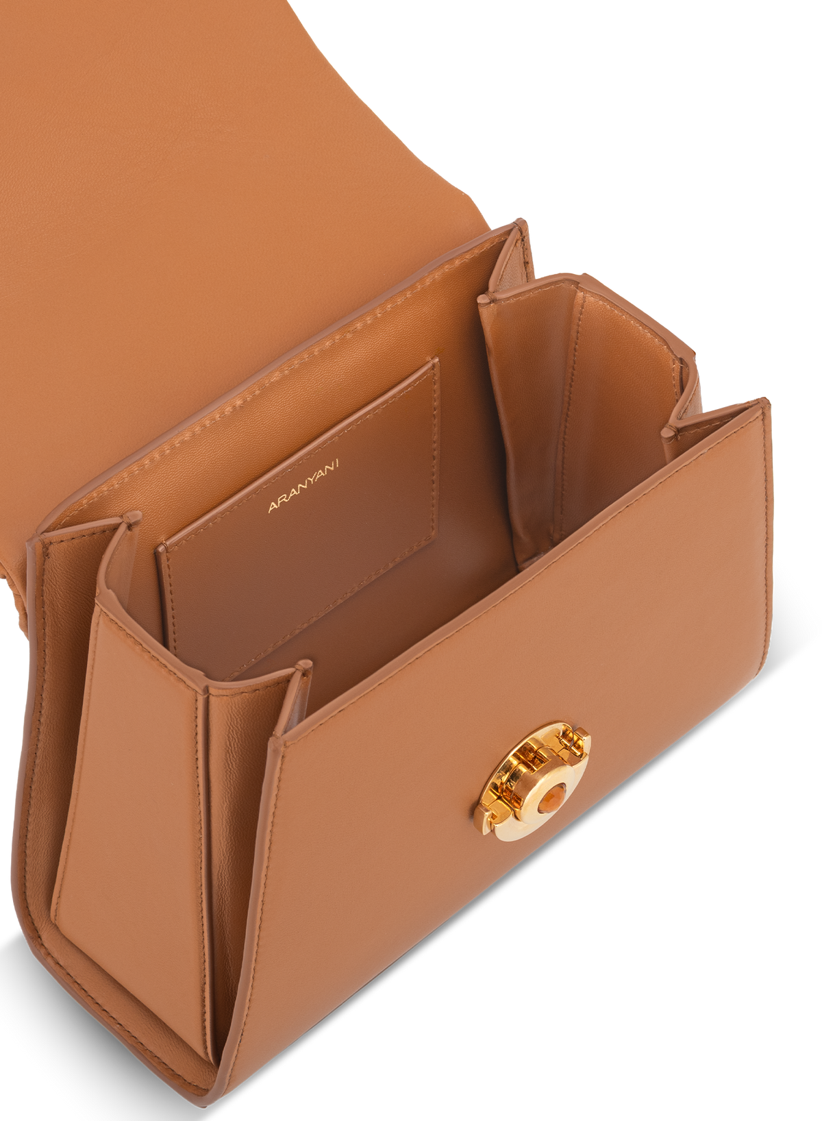 Calista M Hand-pleated with Citrine Push Lock in Bruno, top view