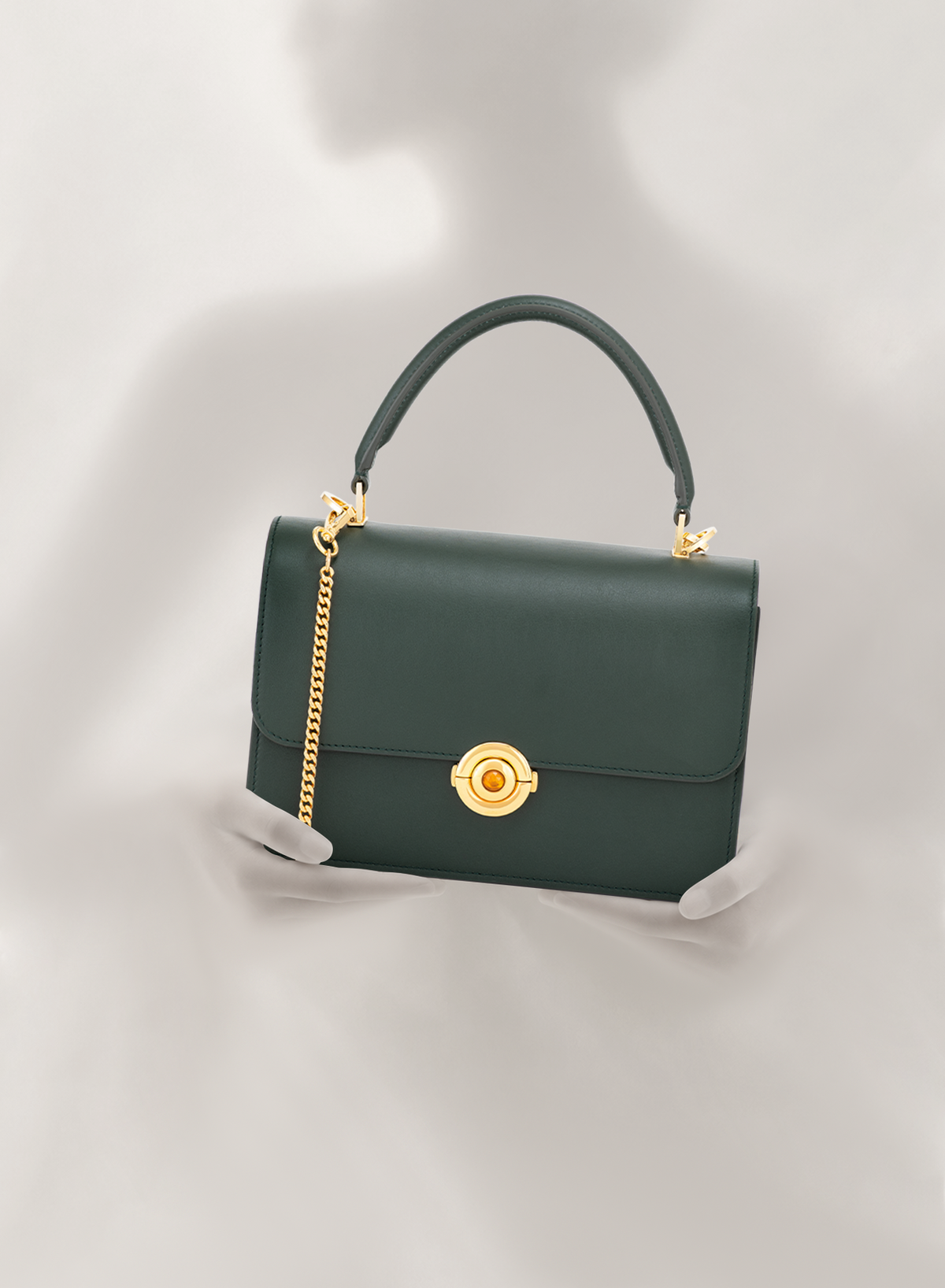 Lila Citrine Push Lock in Green, Lifestyle