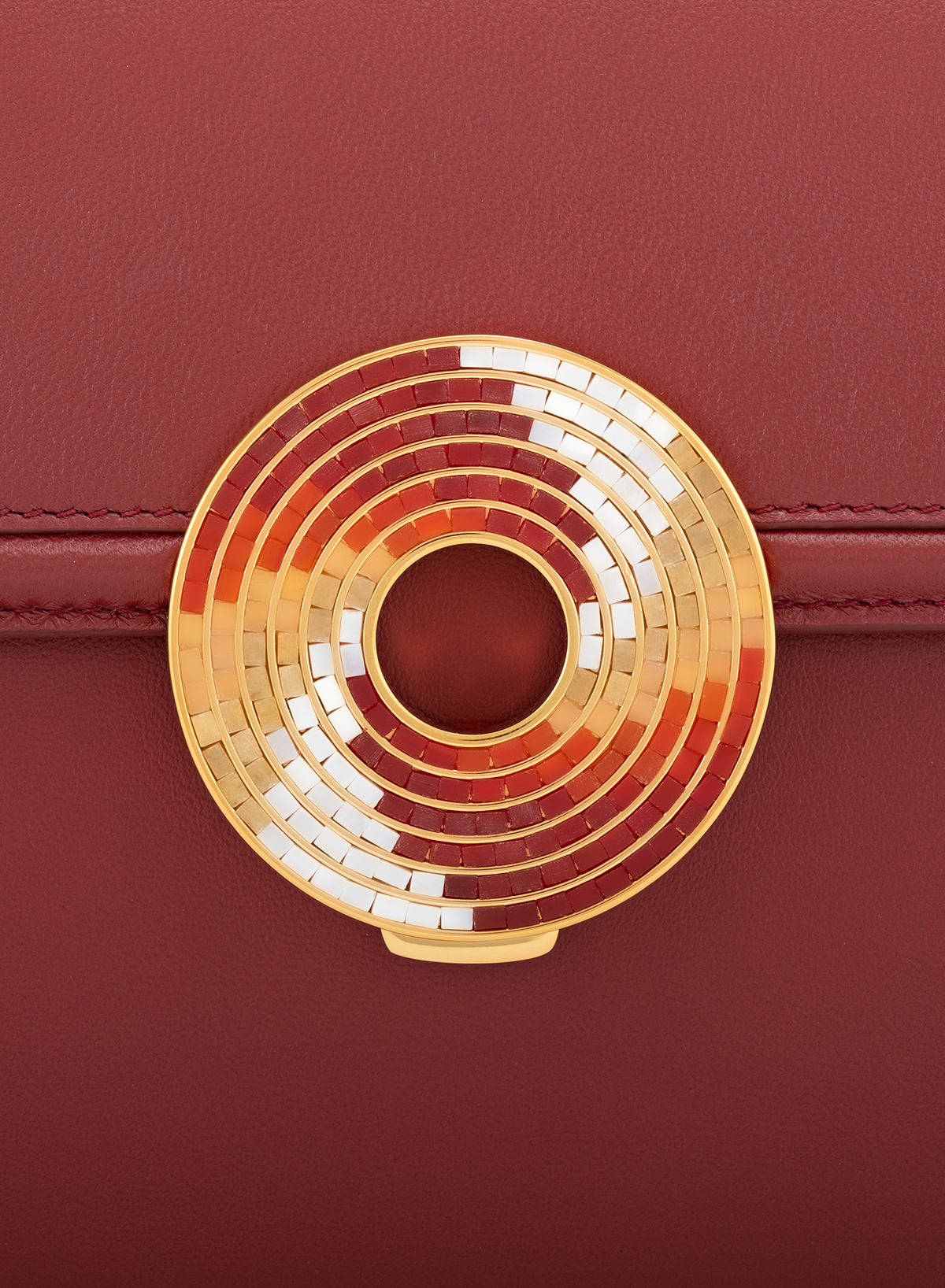 Calista M Mosaic in Lava Red, close-up detail