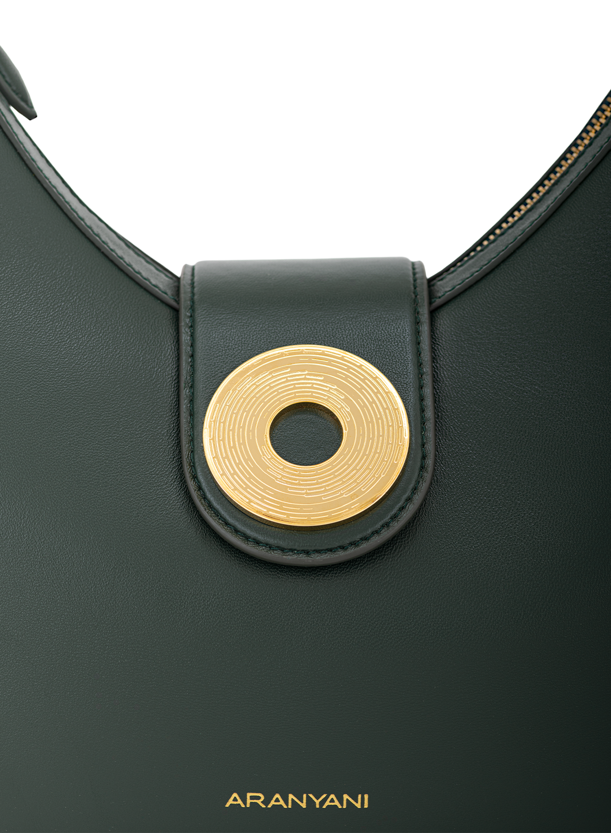 Velora Monogram in Green, close-up detail