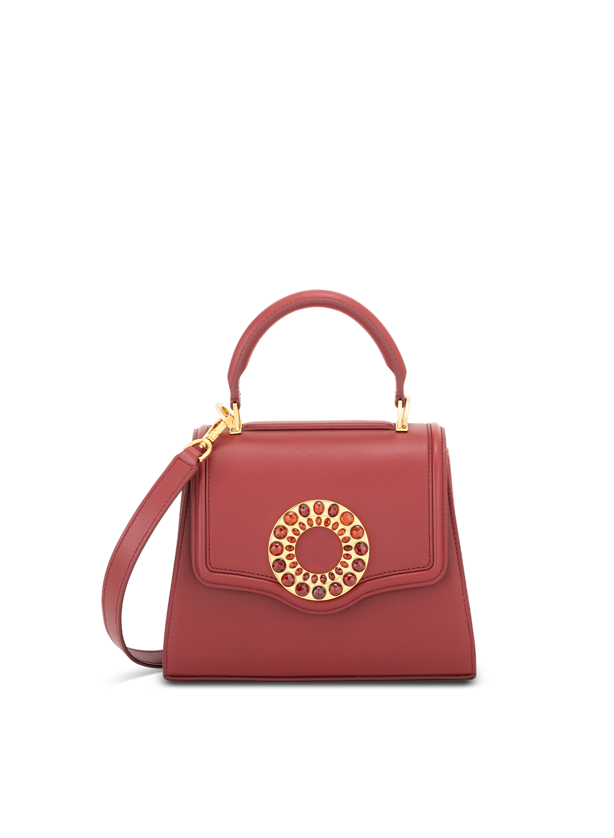 Calista M Hessonite Stone Drop in Lava Red, front view