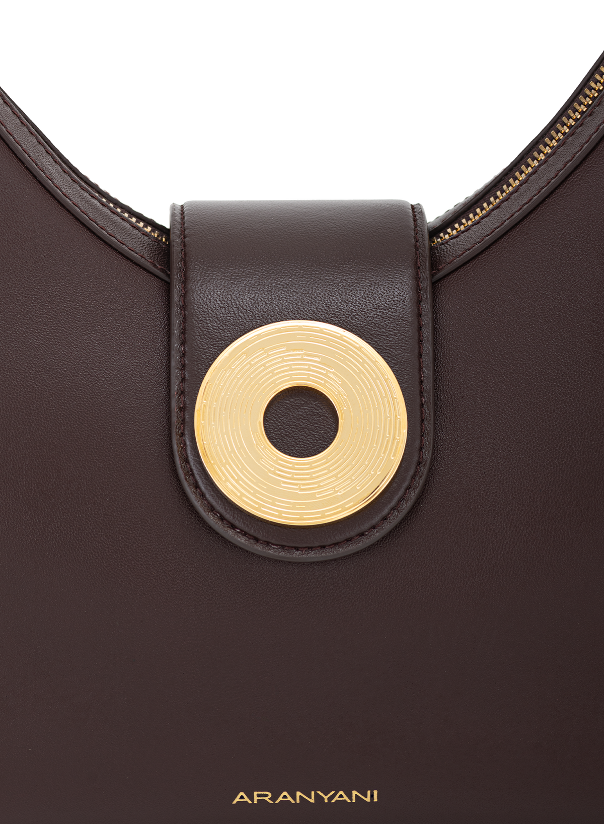 Velora Monogram in Mahogany, close-up detail
